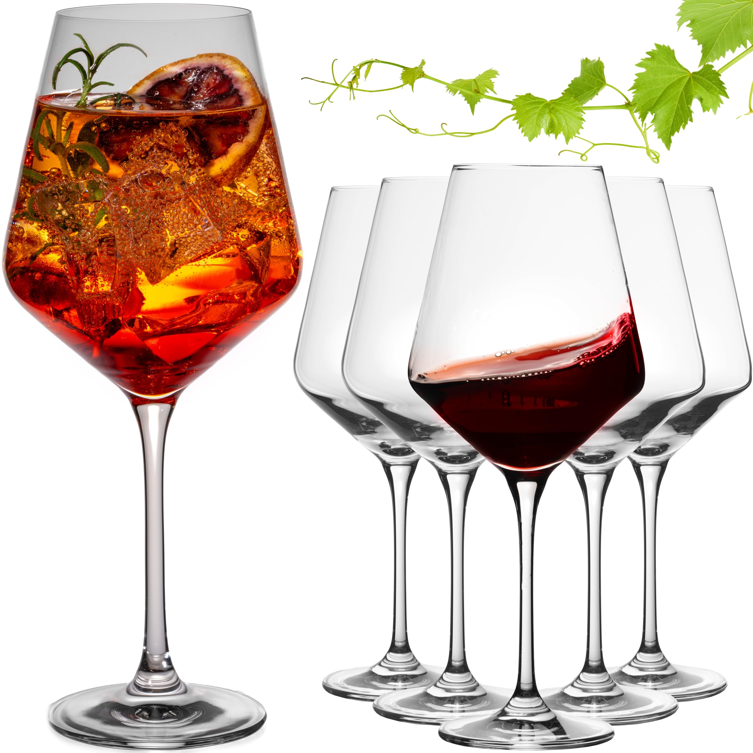 Aperitif zestaw szklanek 6 x 580 ml – Aperitif szklanki ze szkła kryształowego nadają się do mycia w zmywarce seria Ateny