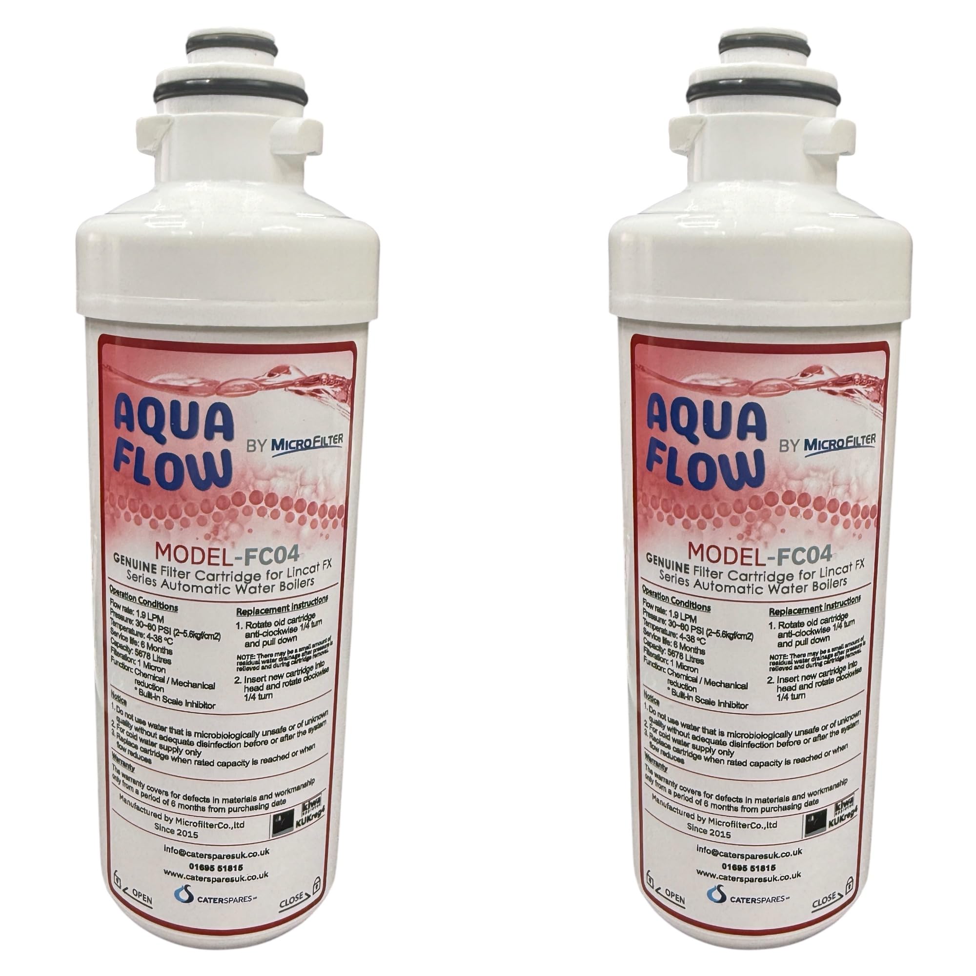 2 x Lincat FC04 Water Filter Cartridge for EB3FX EB4FX Water Boiler Tea urn FCO4
