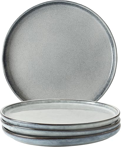 Amsterdam Serenity - Juego de comedor de platos grises  Juegos de vajilla redonda de cerámica y platos de almuerzo  Platos de cerámica para regalo