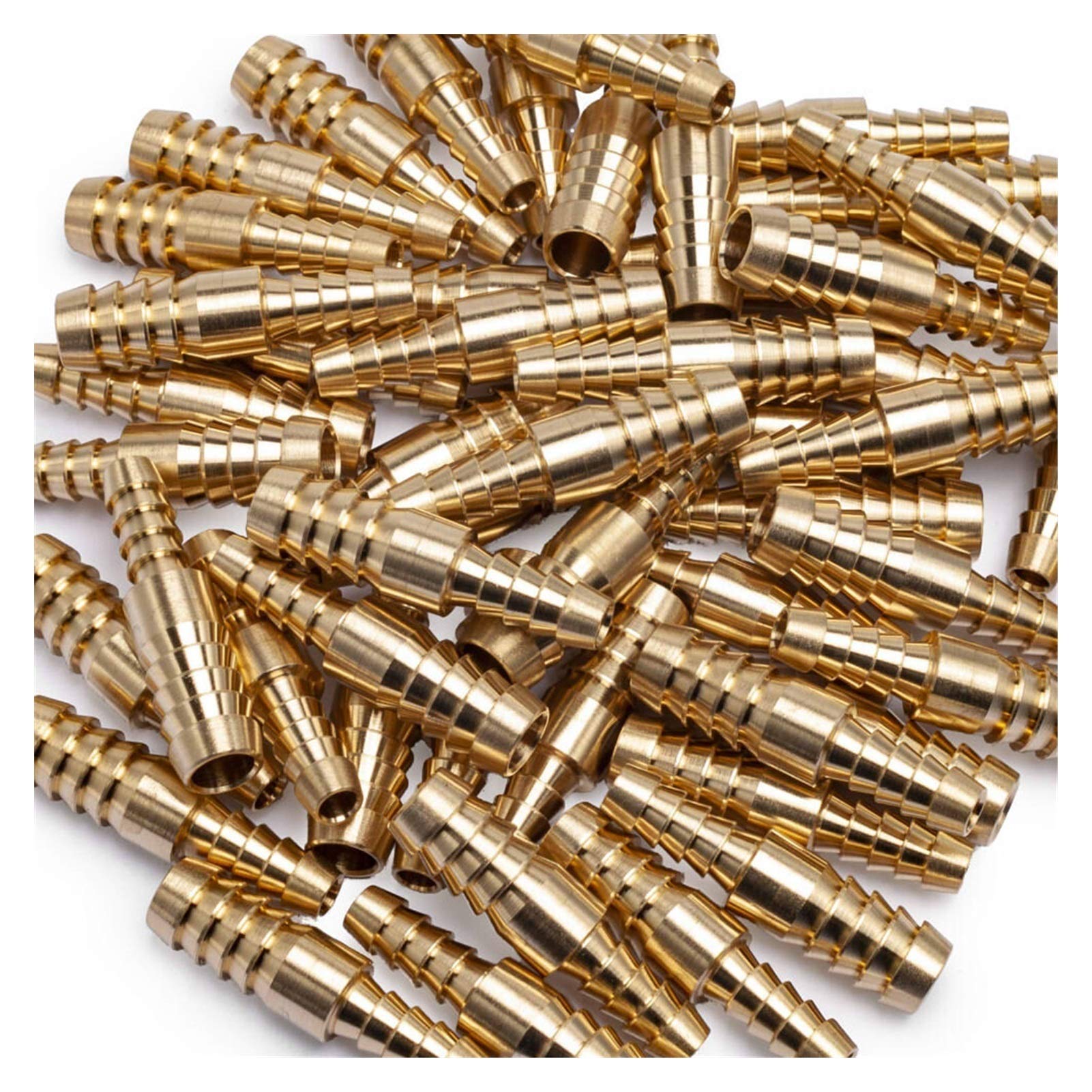 Leloo Lcuihong-Brass Ottone Barb Tubo Riduzione degli Splicer Mender 1/8" ID Tubo x 1/4" ID Raccordo Forte e Robusto (Color : Pack of 50pcs)