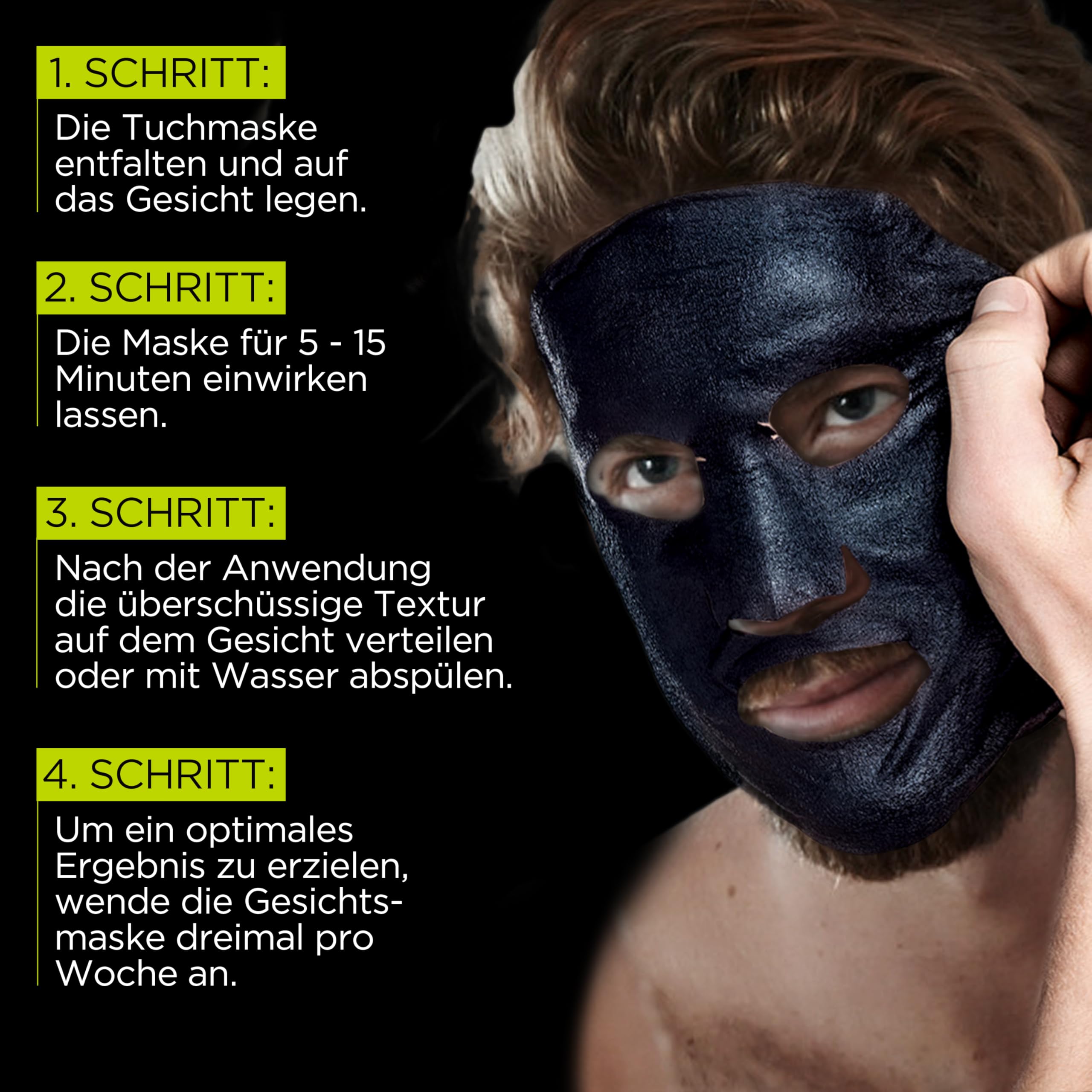 L'Oréal Men Expert Hydra Energy Pure Carbon, 4 sztuki w zestawie, nawilżające maseczki na twarz przeciwko wągrom i pryszczom, zestaw upominkowy do pielęgnacji twarzy dla mężczyzn, Hydra Energy Pure