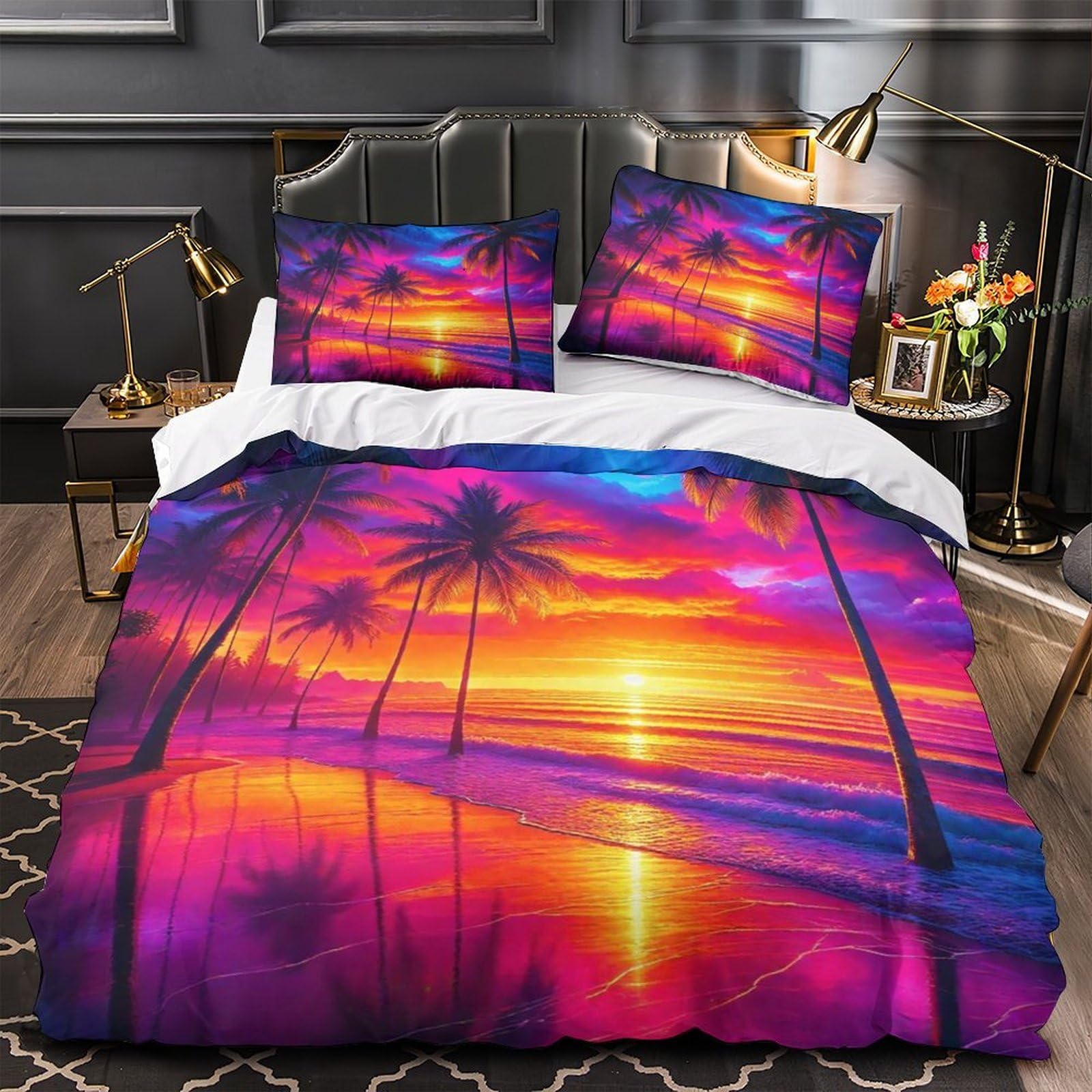 Housse de couette 140x200cm fermeture éclair cachée pour lit enfant sans pli