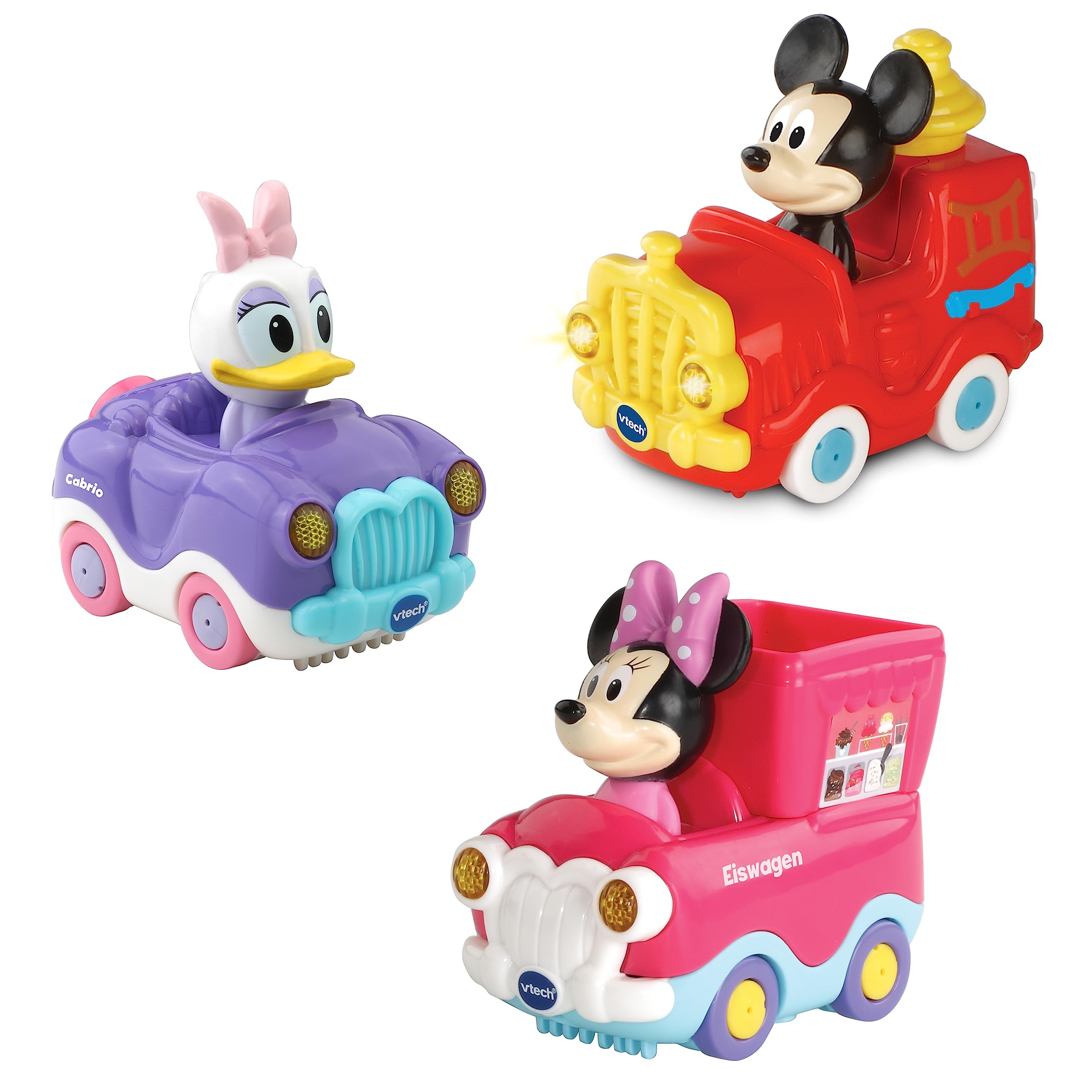 Vtech 80-406504 TUT TUT Baby Speedster Disney Set 2 (Micky's Fire Engine, Minnie's Ice Cream Truck, Daisys Cabrio)