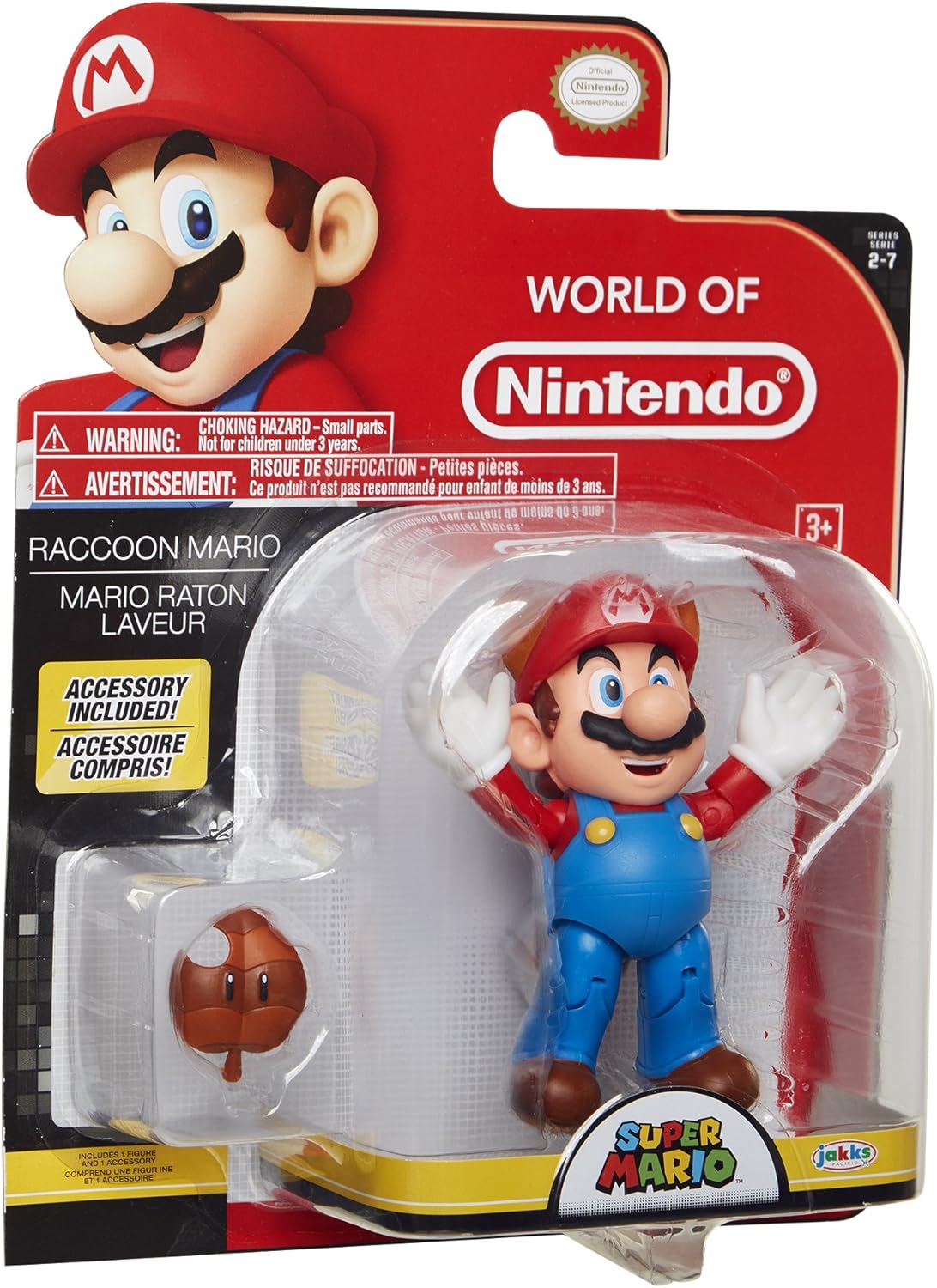Nintendo Super Mario Raccoon Mario 4” Articulated Figure with Leaf Accessory - Image 8
