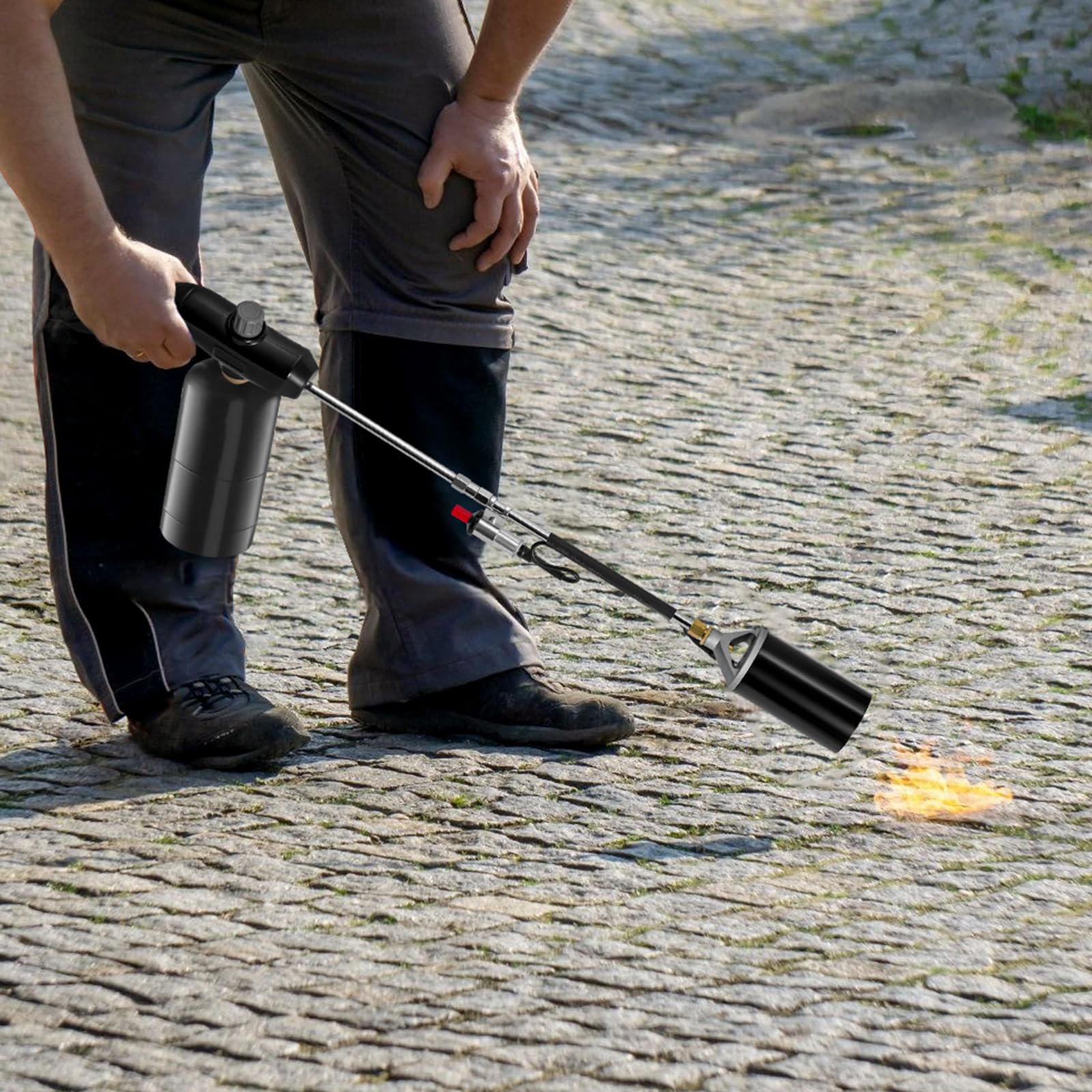 Propano antorcha malas hierbas quemador, 1.200.000 BTU alta salida malas hierbas antorcha lanzallamas, antorcha con control de llama y 30 "brazo largo desmontable para jardín, madera, hielo