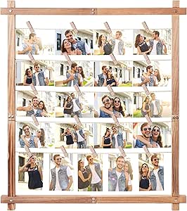Wood Picture Frames Collage,Photo Display With 30 Clips,Hanging Picture Board Wall Decor For Dorm Graduation Letter Postcard Greeting Card 10 thumbnail image