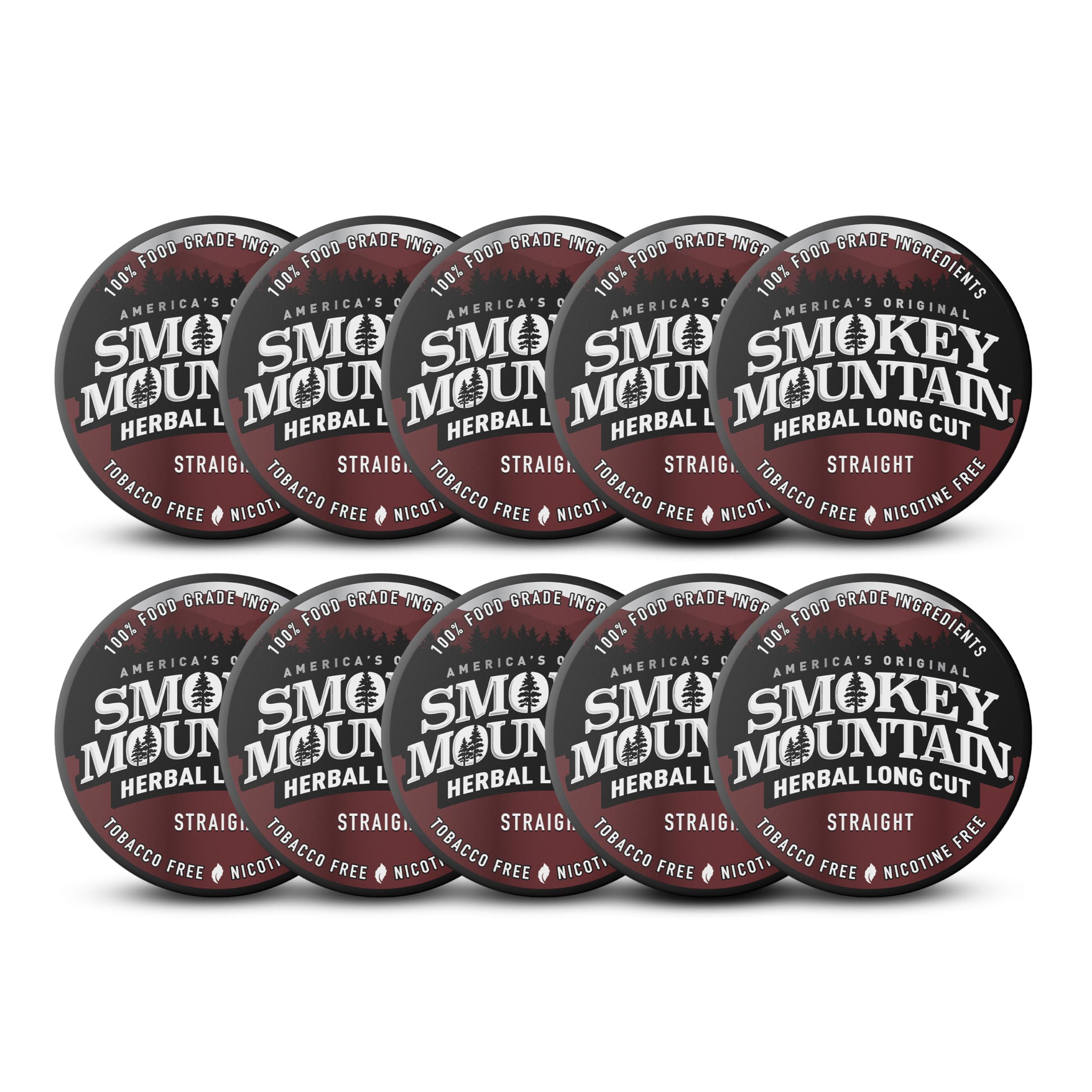 Smokey Mountain Herbal Long Cut Straight, 10 Can Box