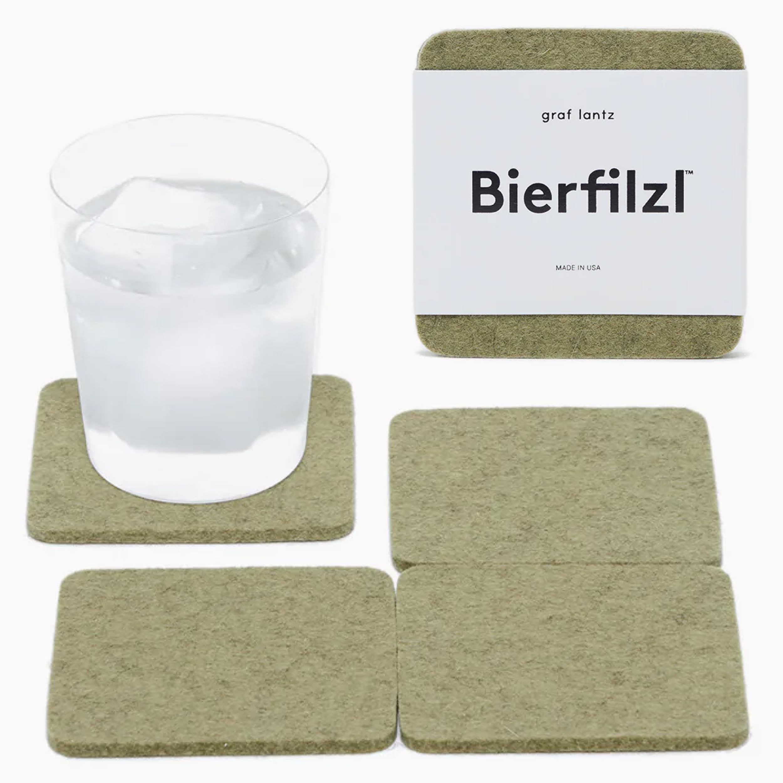 Graf Lantz Coaster Square 4 Pack - Sage Felt