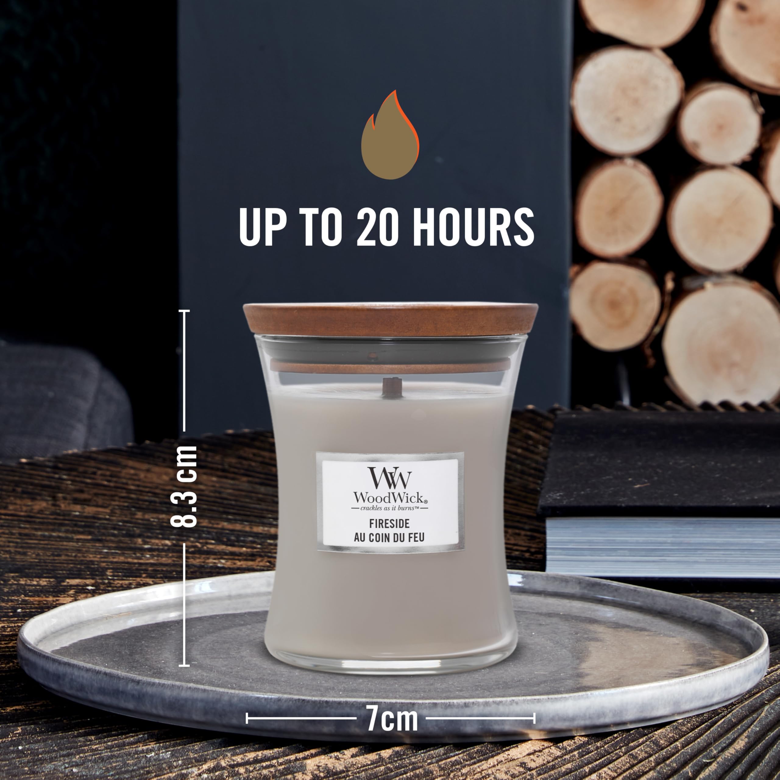 WoodWick Scented Candle with Crackling Wick, Fireside, Mini - Image 3