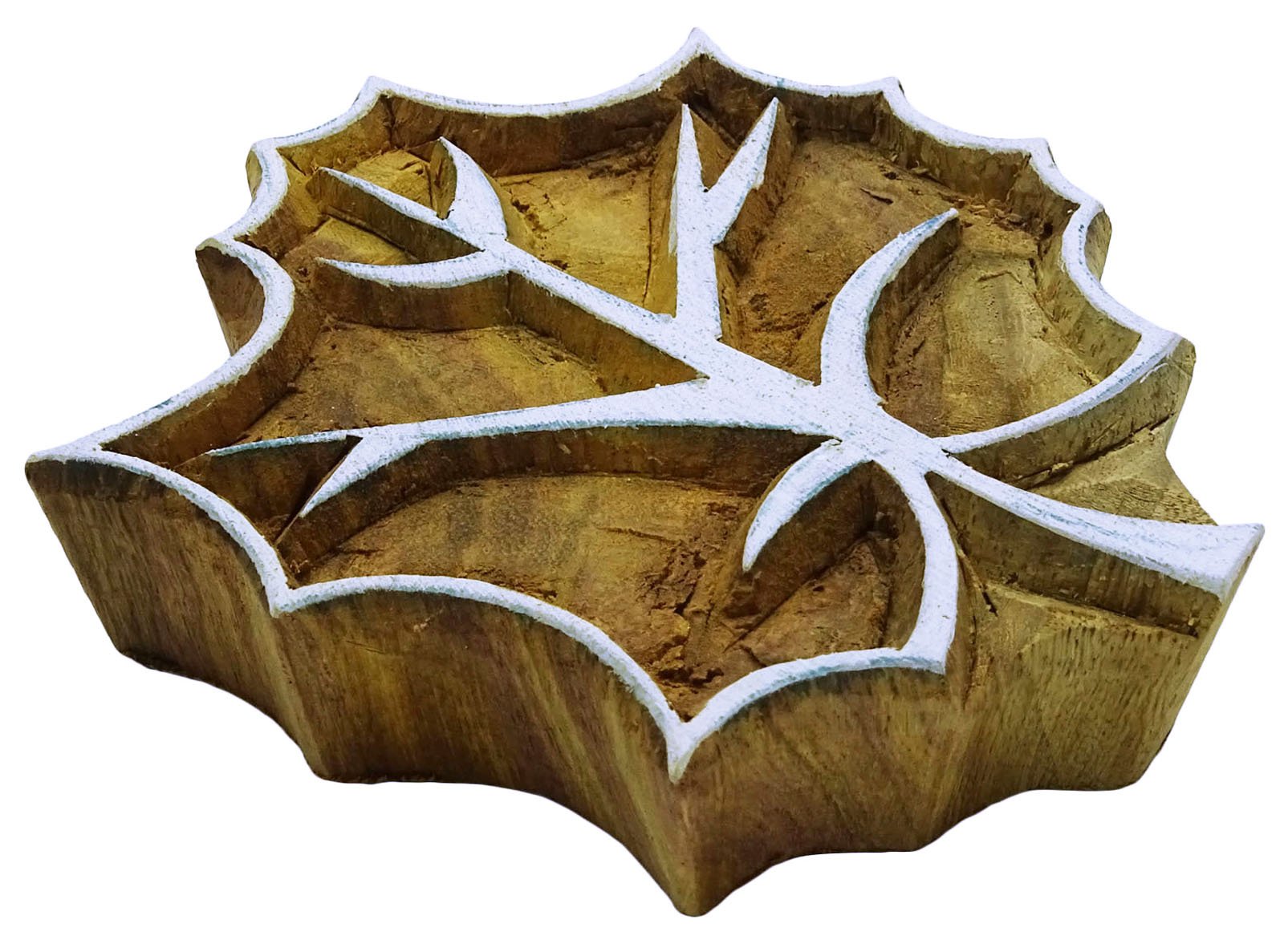 Decorative Indian Wooden Leaf Stamps Hand Carved Textile Printing Block Wood