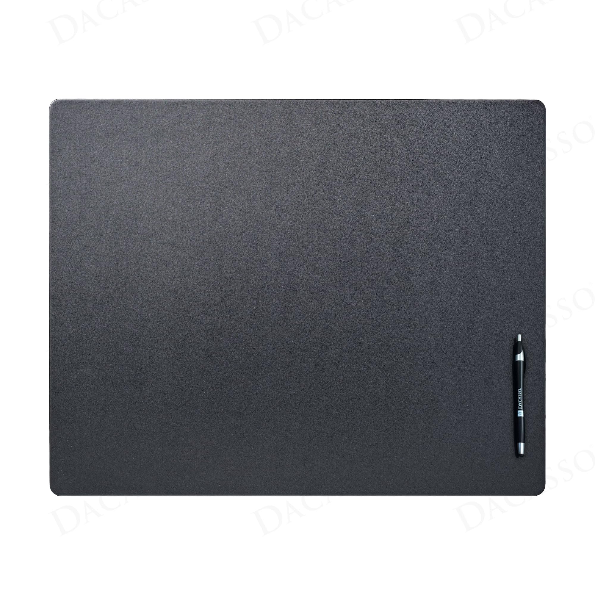 Dacasso Sottomano da scrivania in similpelle nera, 61 x 48,3 cm, con guide laterali esterne per scrivere, protezione per la superficie della scrivania e decorazione essenziale per l'ufficio