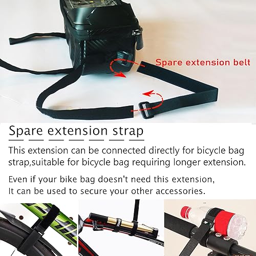 Miniatura 9 de Bolsa impermeable para bicicleta, correa de extensión larga, bolsa de tubo superior debajo de 6.9 pulgadas, gran capacidad, compatible con pantalla