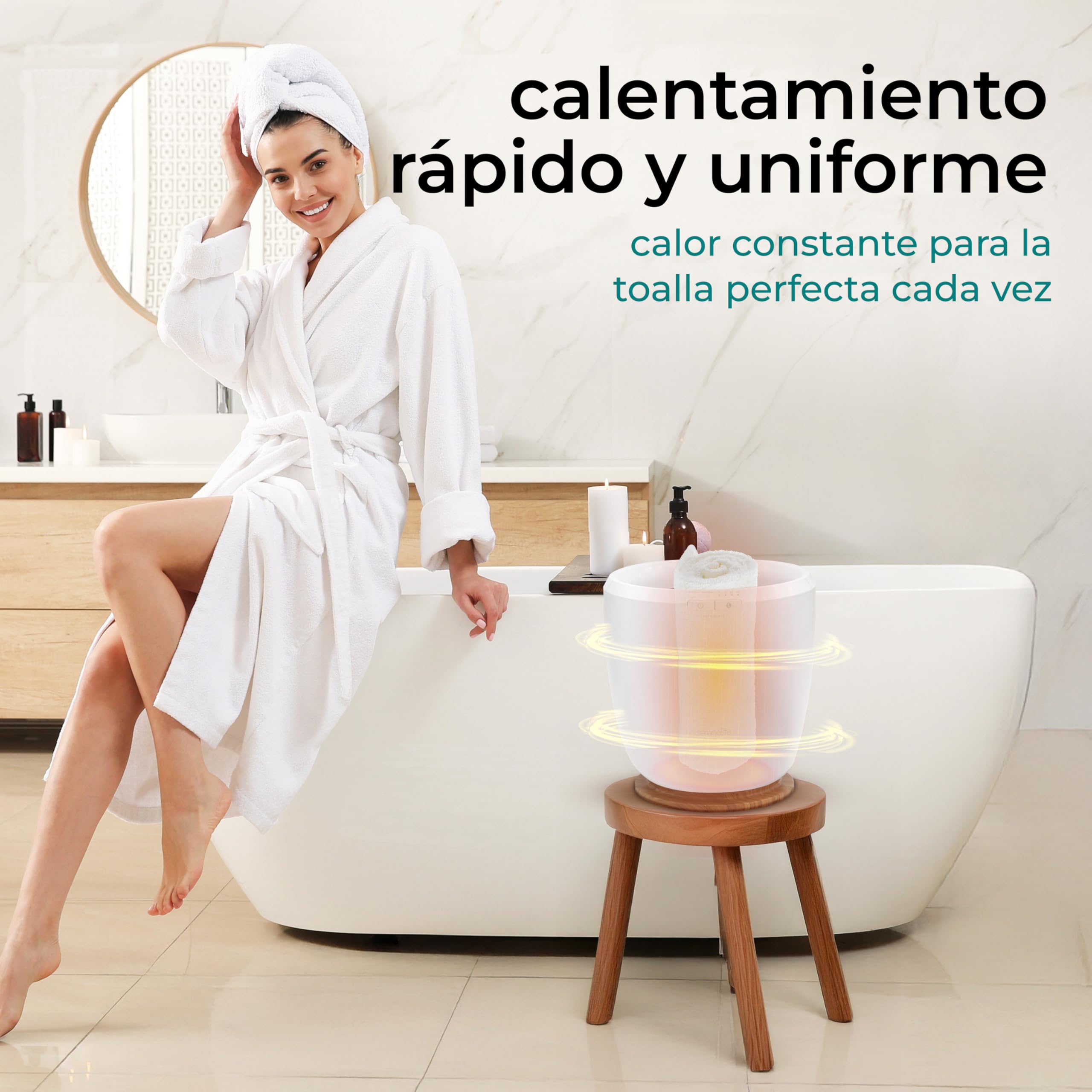 SereneLife calentador de toallas de encimera, Towel warmer, Spa, Calientatoallas, Electrico, Para baño, Apagado automatico, Portatil, ideal tambien para Pijamas, Manta, Bata de baño