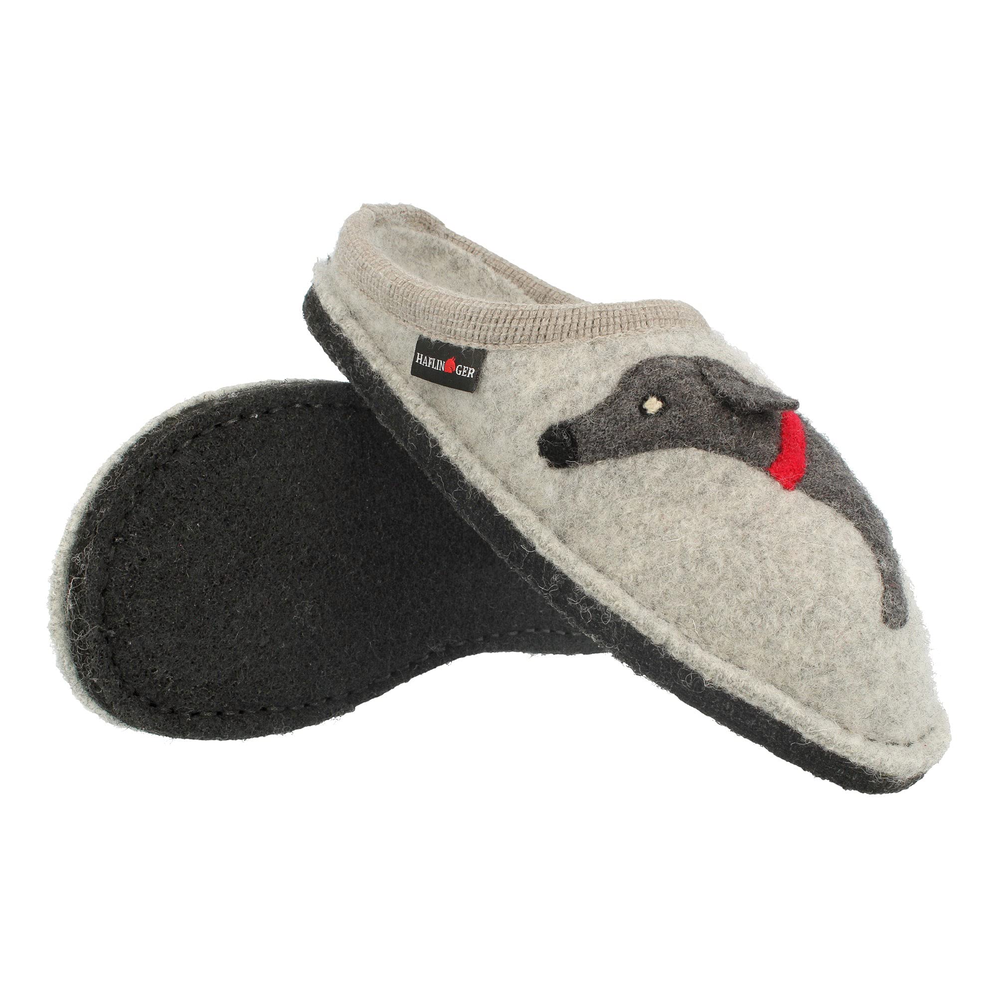 HAFLINGER Damen Hausschuh Pantoffel Wolle Flair Dackel 313021