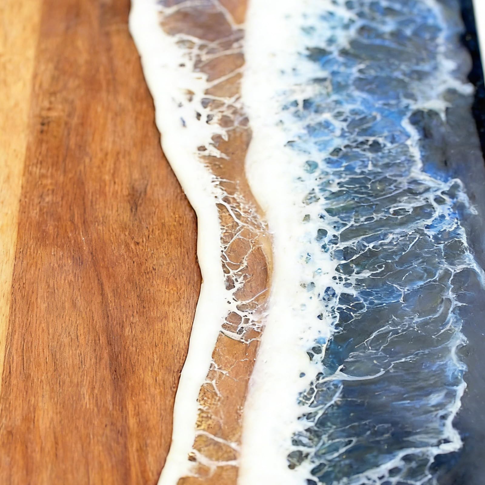 Tabla De Cortar Tabla De Madera Con Resina De Doble Cara Para Carne Y Pan | Con Tablas De Cortar Con Diseño De Playa De Cocina para Fruta Verdura Hogar Boda Queso Apartamento Picnic Camping Encime