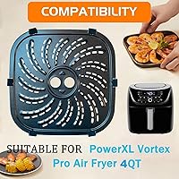 Vista 2 de ALJ Sartén para freidora de aire de 4 cuartos de galón para freidora de aire PowerXL Vortex Pro de 4 cuartos de galón, placa de repuesto mejorada