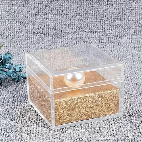 Miniatura 9 de Pequeña caja transparente de acrílico con tapas, cubo cuadrado de plástico, 12 recipientes de almacenamiento pequeños para pastillas de caramelo y