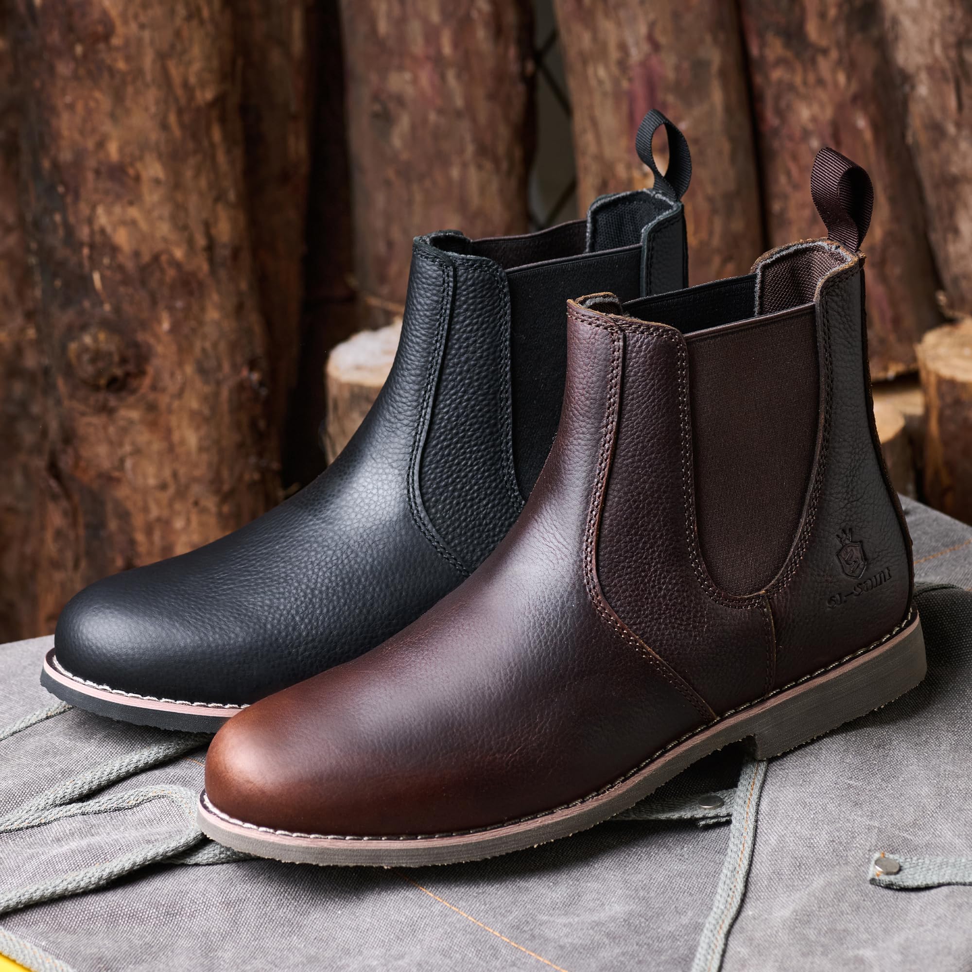 Herren Handgefertigte Klassische Chelsea-Stiefel Aus Echtem Rindsleder Slip On Mode