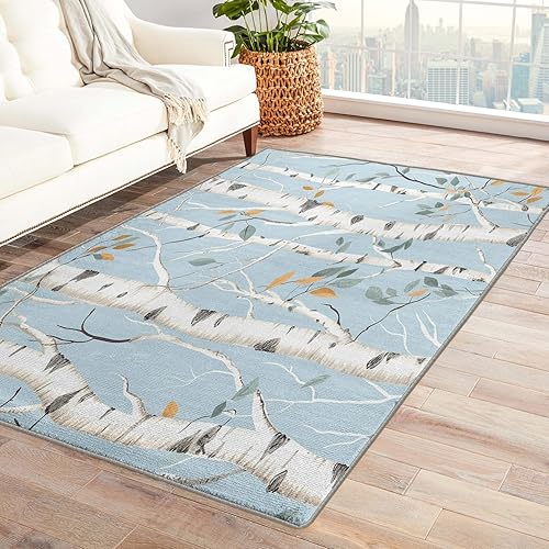 Miniatura 8 de Alfombra de árbol de abedul, alfombra de 2 x 3 pies, alfombras de área natural para dormitorio, sala de estar, entrada, alfombra pequeña con patrón