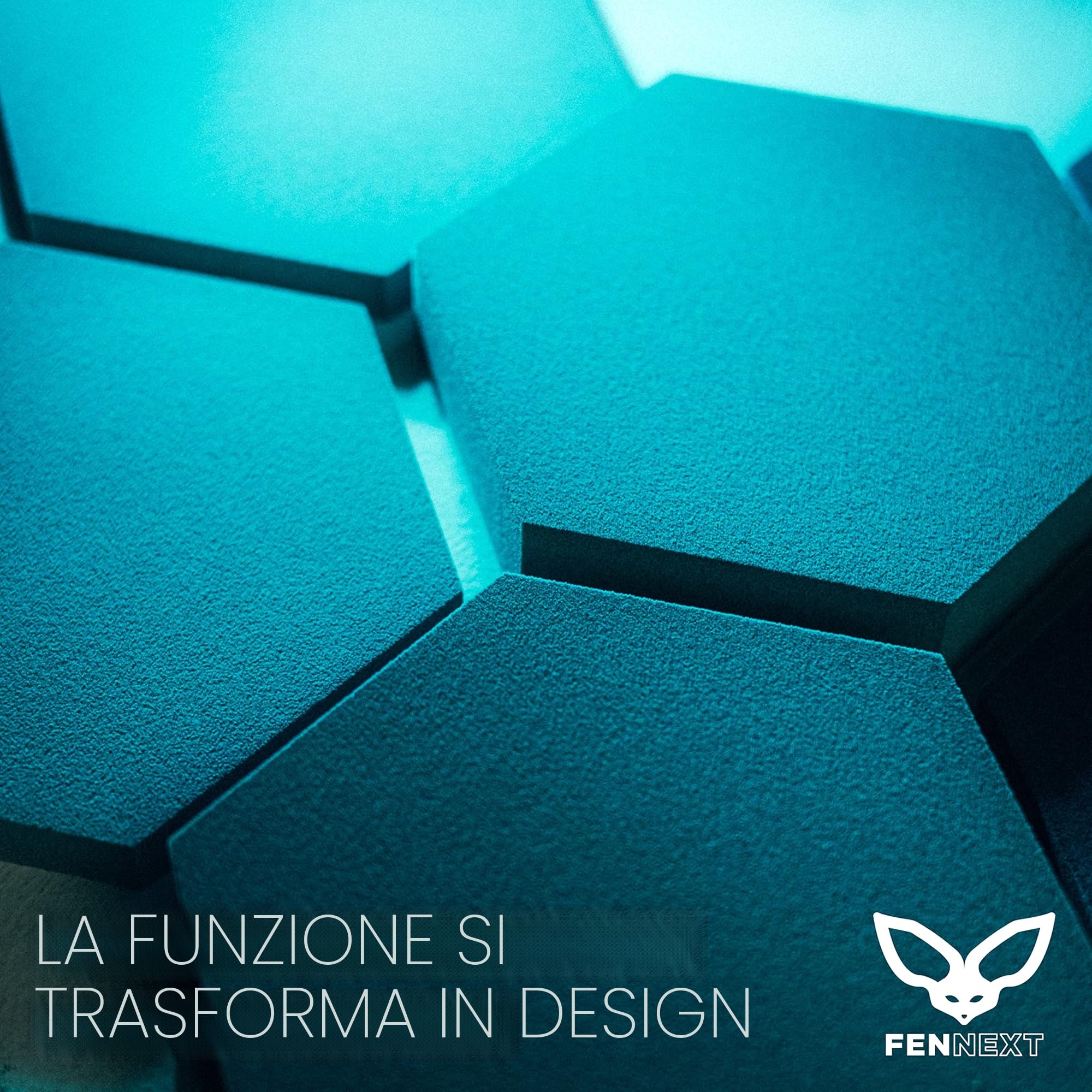 Velvet Pannelli Fonoassorbenti Design – Ottimizzazione del suono e anti-riverbero per gaming, YouTube Studio, ufficio, 8x Pannelli decorativi 3D per parete OCEAN SHADES