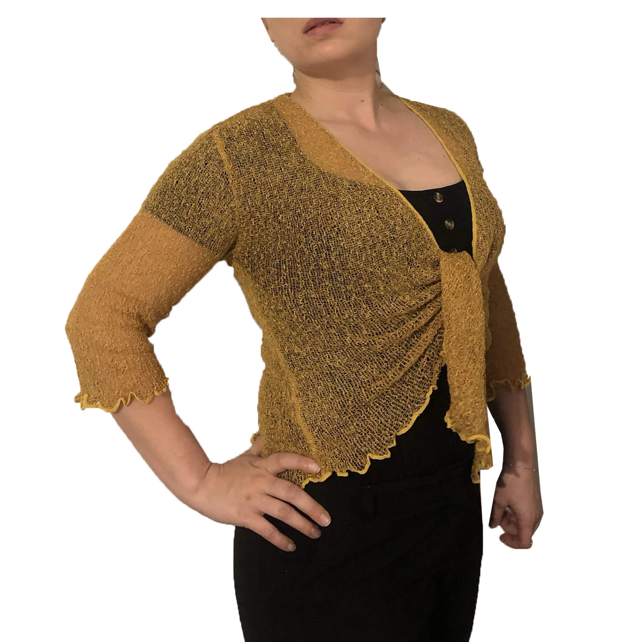 ExclusiveLadies Plain Knitted Cropped TIE UP Bolero Shrug TOP - Massive FIT