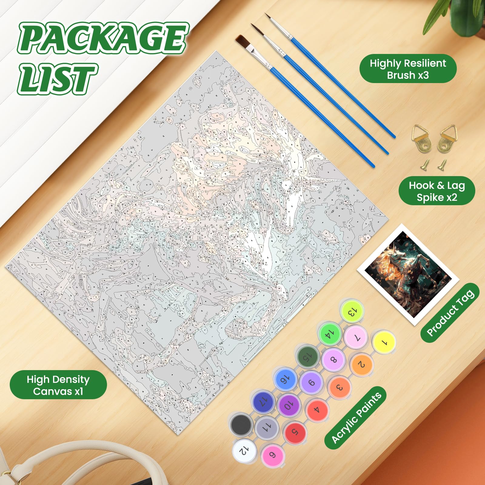 Kit Pittura Per Numeri QENSPE Adulti - Tela 40x50cm, Colori Acrilici, Pennelli, Ideale Decorazione - Foto 6