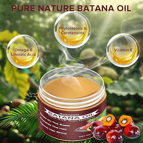 Miniatura 2 de Aceite de batana crudo para el crecimiento del cabello, Dr. Sebi Pure Aceite de Batana natural hidratante para el cuero cabelludo, mascarilla