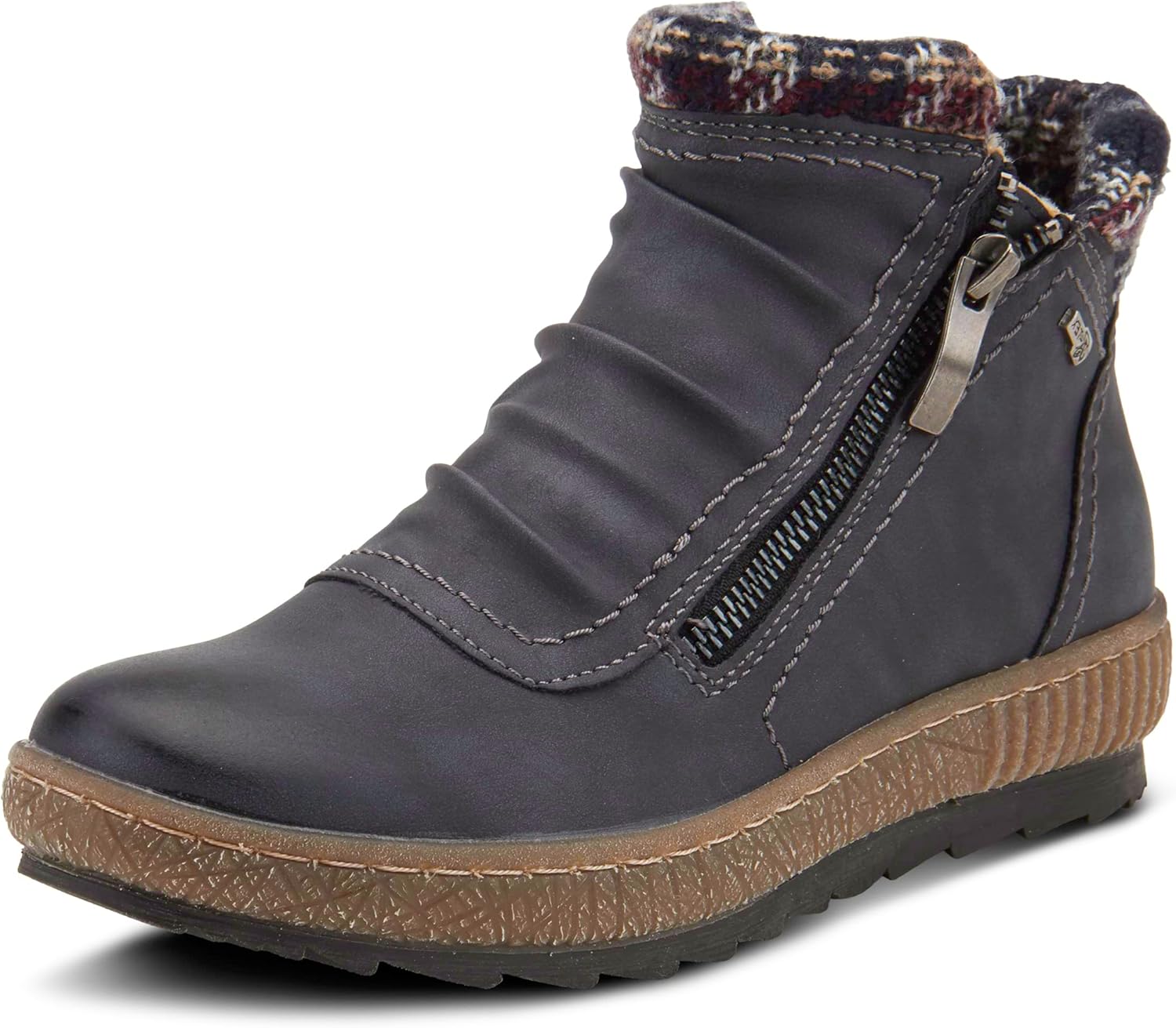 Spring Step Relife Cleora Women's Water - Resistant Synthetic Leather Ankle Booties with Dual Full - Length Zippers, Faux Shearling Lined