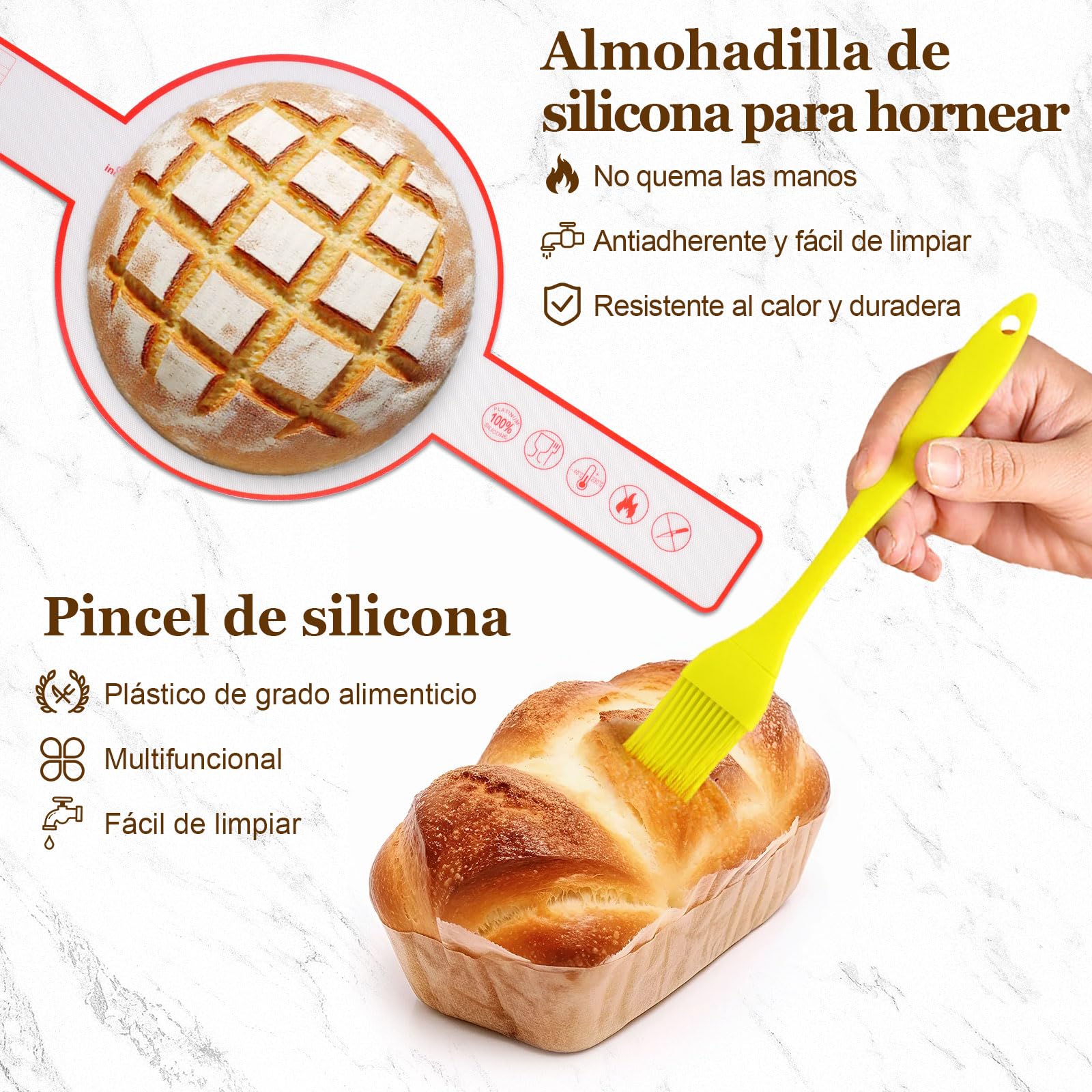 SHANNA Banetones Para Pan, 15 Piezas Kit Completo de Panadero, Cesta Fermentacion Pan de Redondas y Ovaladas, Kit Masa Madre Adecuado Para Principiantes y Panaderos (15PCS)
