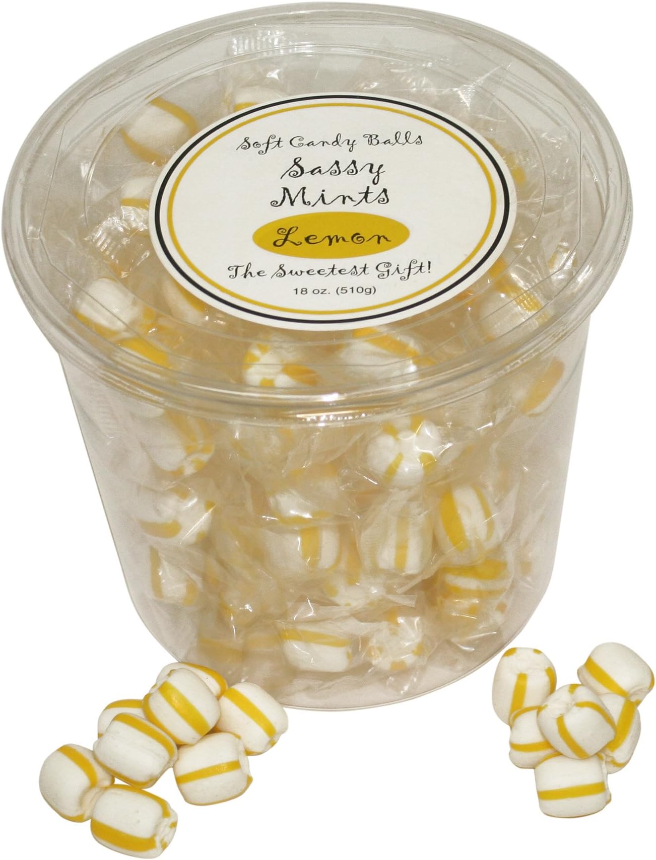 Stewart Candy Lemon Candy for Office Breakrooms, 18 oz. Sassy Tub (10313)