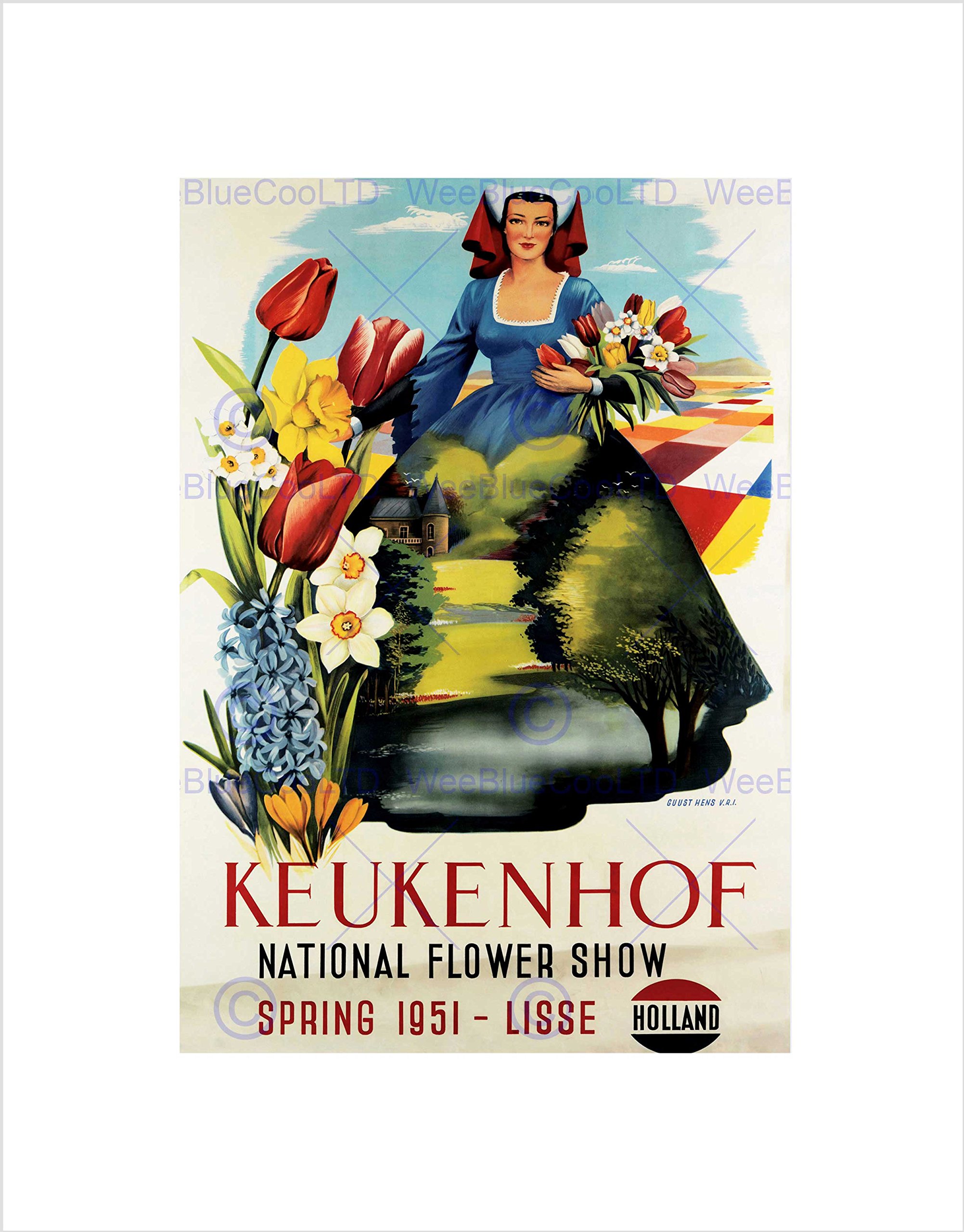 Wee Blue Coo Ad Exhibition Flower Show Keukenhof Lisse Netherland Wall Art Print