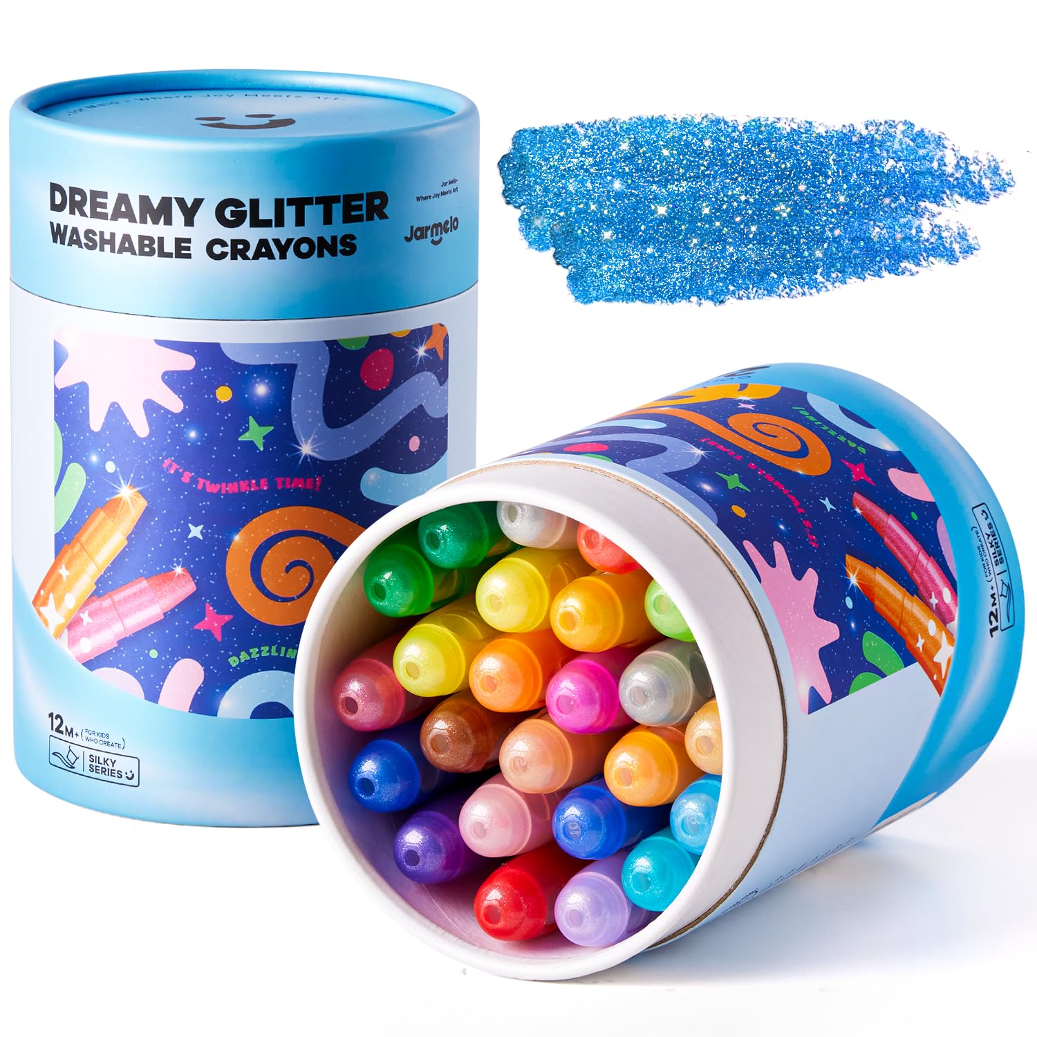 Amazon.com: Jar Melo Glitter Crayons for Toddlers 1-3, Non-Toxic