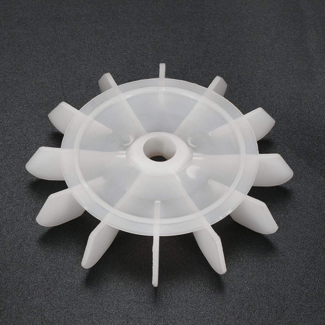 sourcing map Aspa del Ventilador del Motor 120 mm x 15 mm Diámetro Interior en Forma de D Plástico de Ingeniería Blanco con 12 Paletas