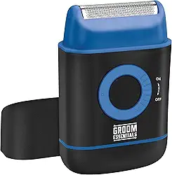 ChargeWorx Máquina de barbear de viagem para homens, barbeador elétrico sem fio com aparador de precisão pop-up, barbeador facial leve operado por bateria para pele sensível, ferramenta portátil de