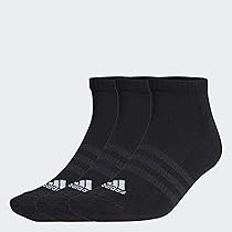 adidas Unisex – Adulto Cushioned Low-Cut Socks 3 Pairs, Black , White, 8.5-10
