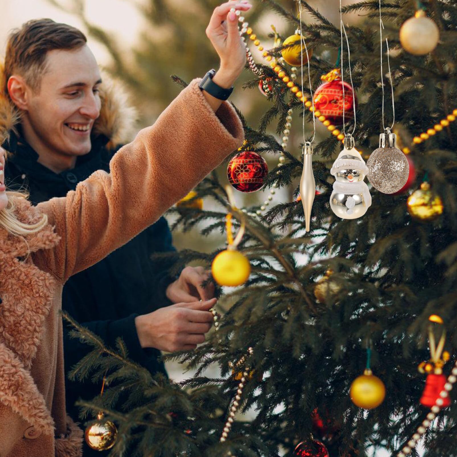 Luxshiny Palle di Natale Decorative Ornamenti di Palla per Albero di Natale Accessori Natalizi da Appendere Decorazioni per Interni e Feste