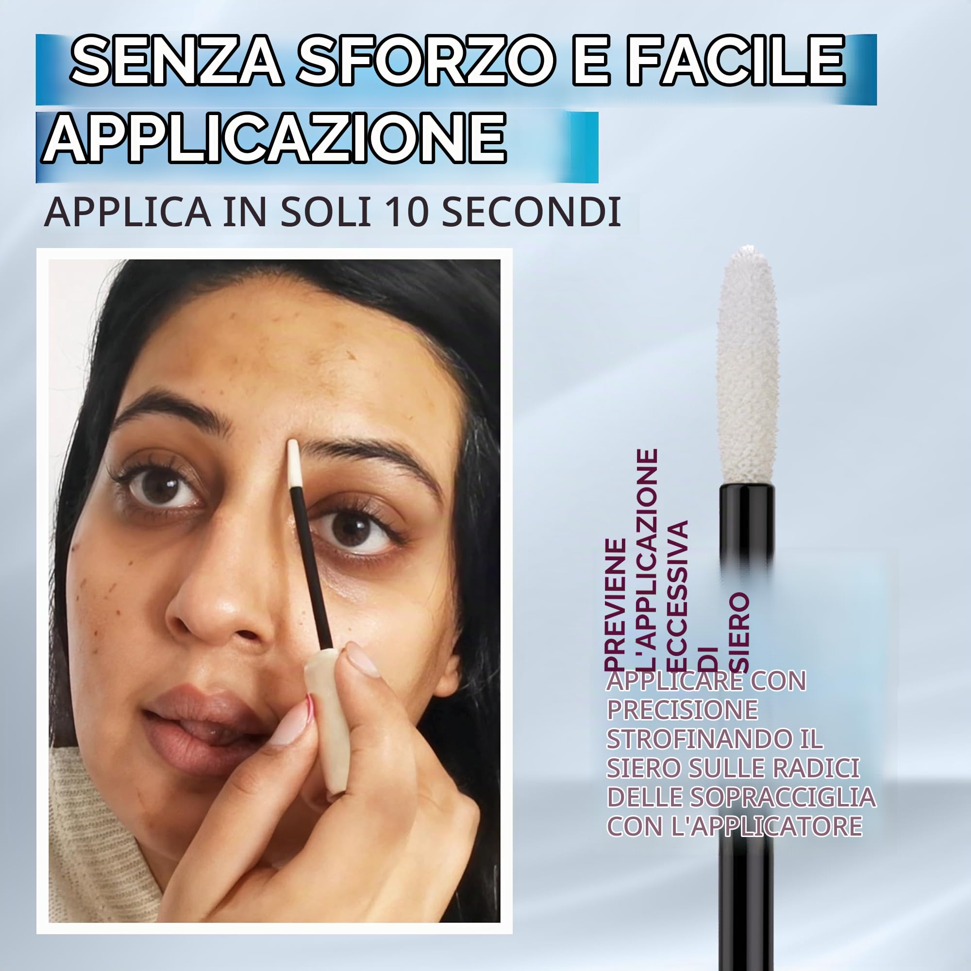 NYK1 CONCENTRATO Siero Sopracciglia Per Sopracciglio Più Piene | XL - 8ml | BrowForce Siero per la Crescita delle Sopracciglia Rade & Troppo Depilate - Formula Avanzata per Risultati Duraturi
