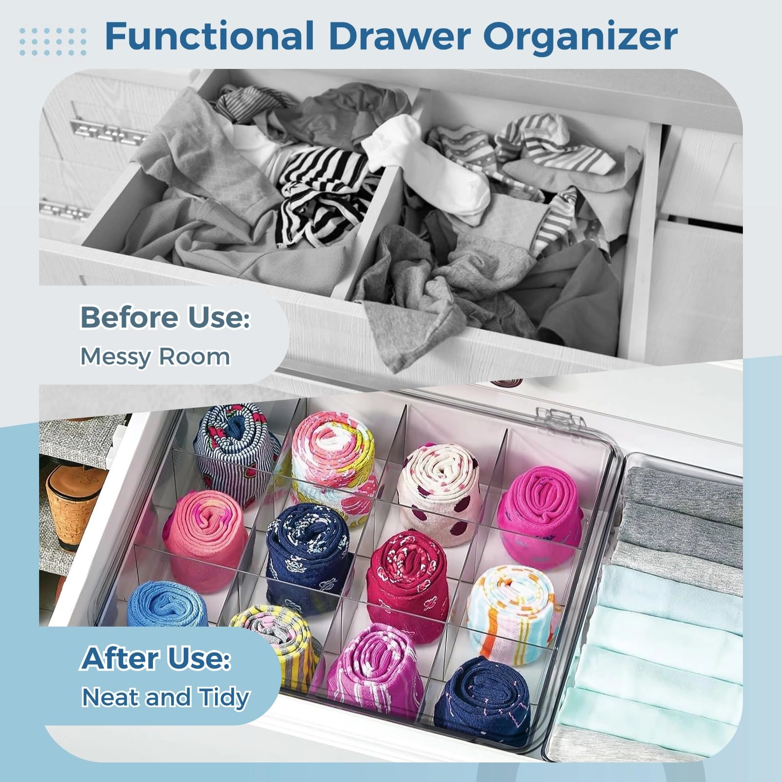 Varku Scatola organizer per cravatte (12 griglie)