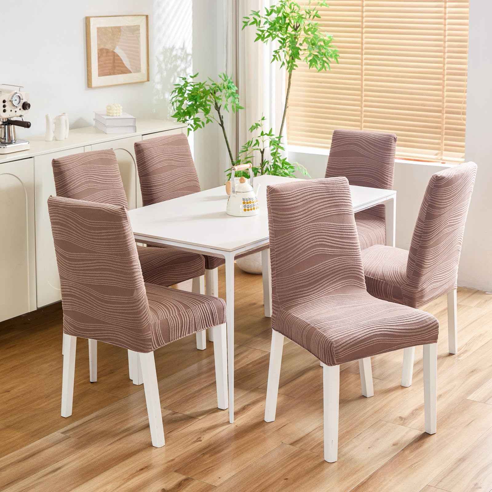 Orange Jacquard Chair Covers - Stretch & Protect! -25