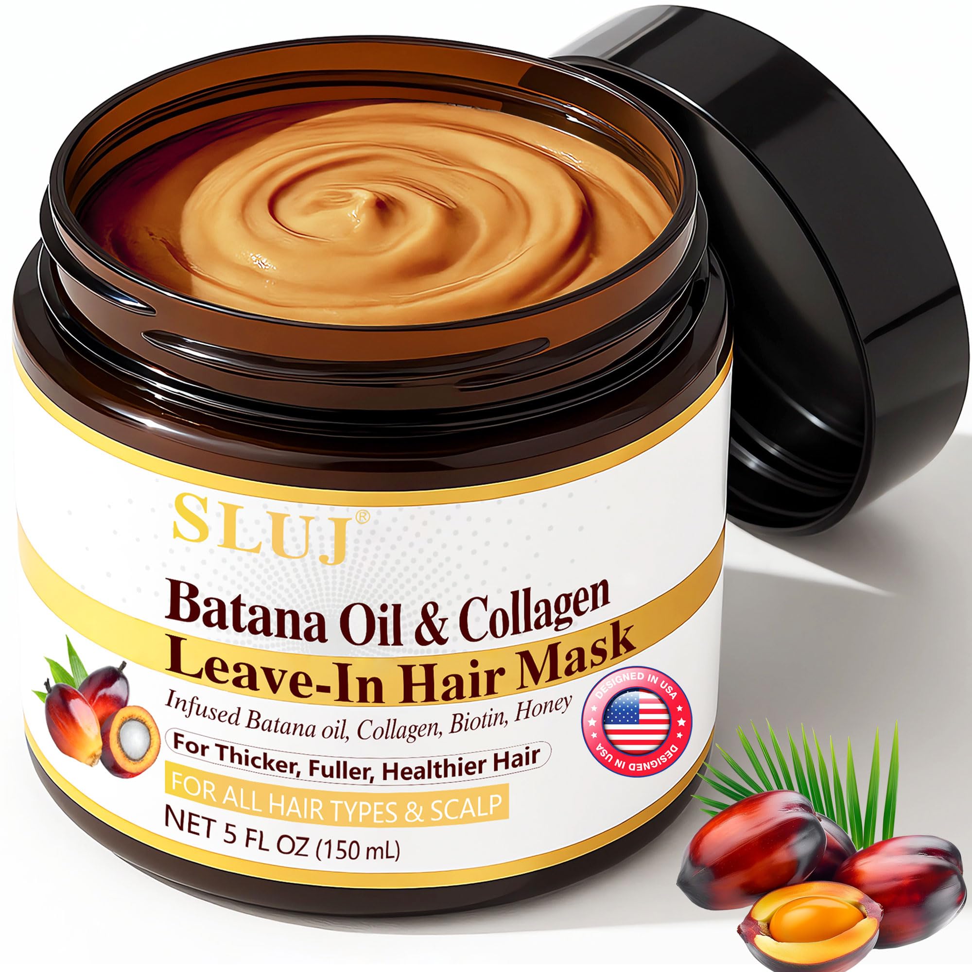 SLUJ Batana Oil for Hair Growth, Natural Batana Oil Leave-In Hair Mask