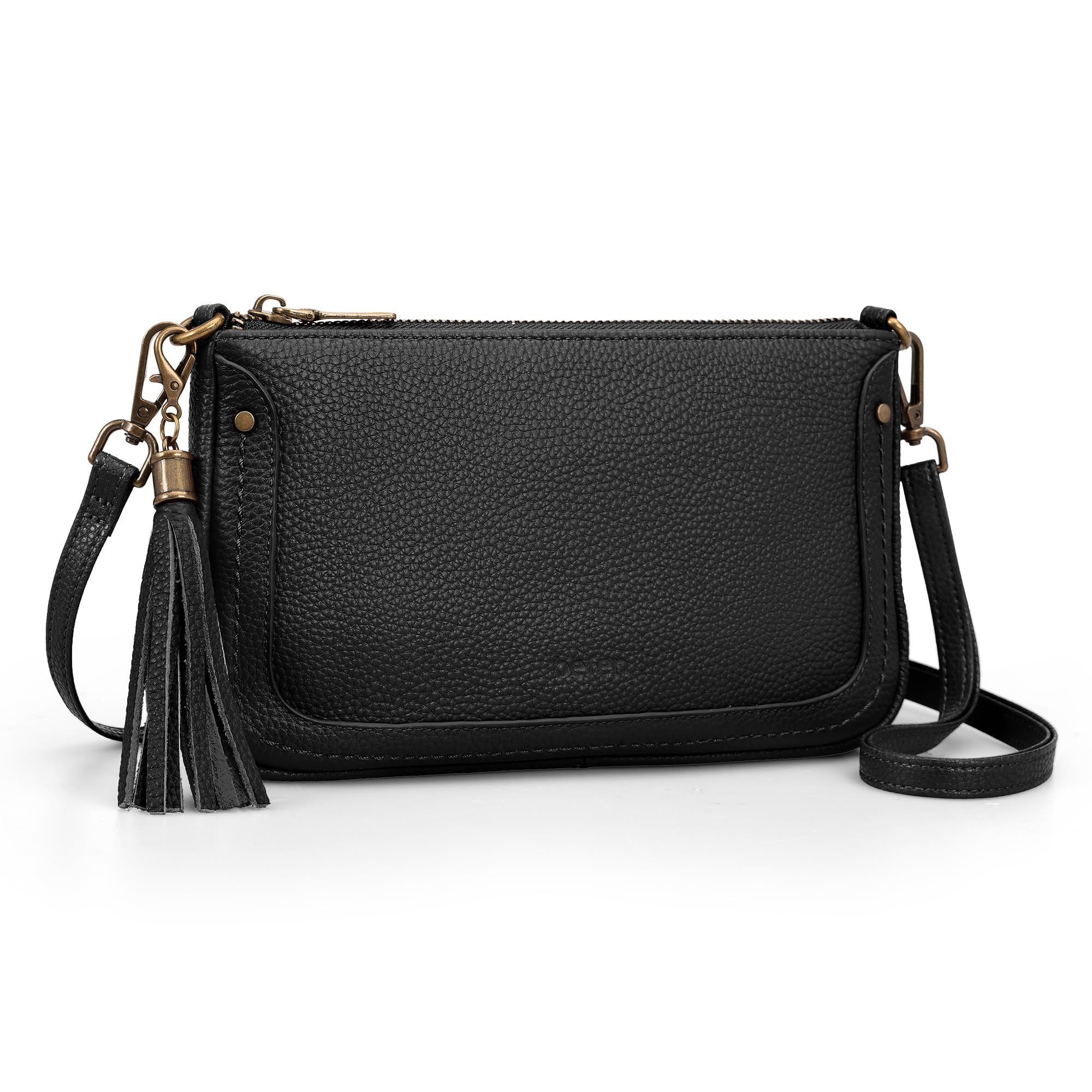 befen Leather Wristlet Wallet for Women Vintage Leather Crossdody Bag Cell Phone Purses with Built in Wallet Clutch