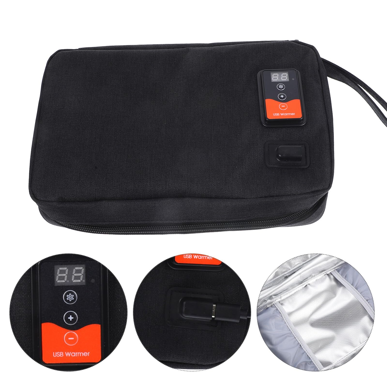 Tragbarer Feuchttuchwärmer USB Heizgerät für Babys 20-80 Stück | Schwarz, Neopren und Polyester, für Outdoor und Indoor, Konstante Temperatur mit Wärmehaltung
