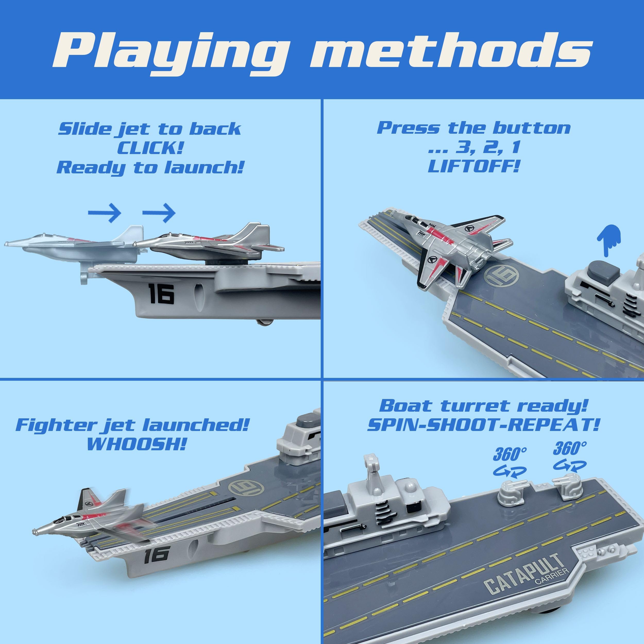 Amazon.com: ZAKVENFUN Aircraft Carrier Toy Playset, Military Toys