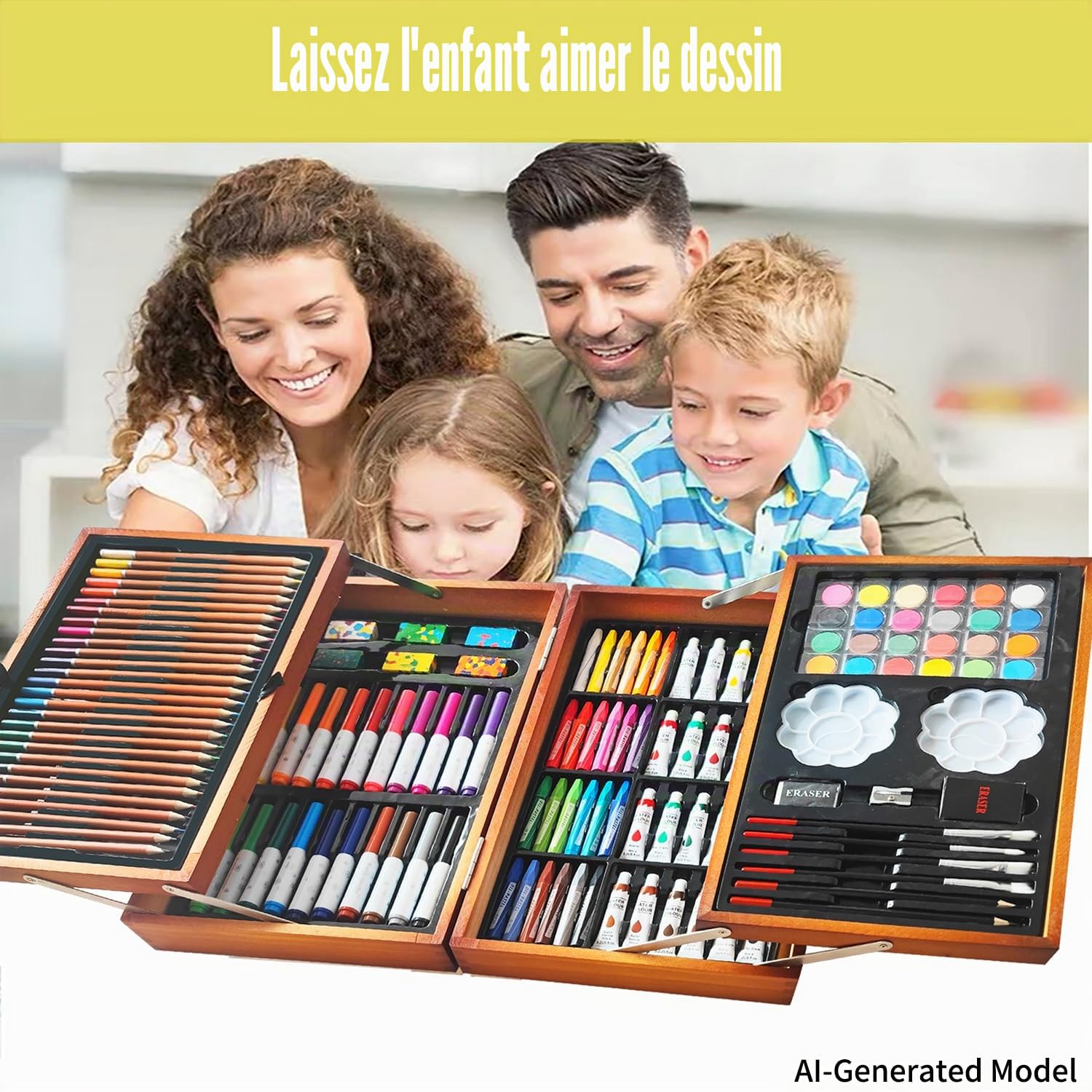 KINSPORY Mallette de dessin, 139 pièces de fournitures de dessin | Mallette dessin enfants, Mallette de coloriage, Kit de coloriage, Fournitures de dessin, Fournitures artistiques (marron)