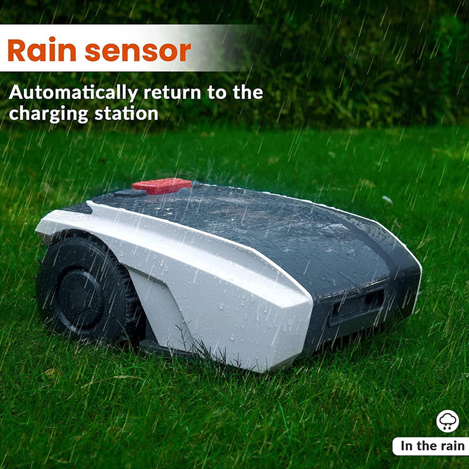 Robot cortacésped, sin cable perimetral, altura de corte 20-55mm, Robot cortacésped completamente automático con estación de carga automática, robot inteligente para jardines pequeños de hasta 1500m²