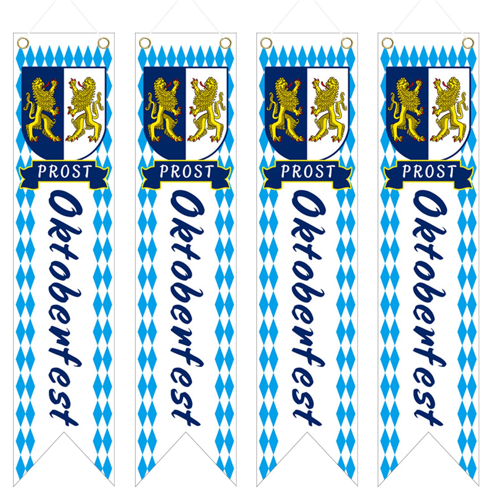Ahfulife Bandiera dell'Oktoberfest da 10 m, per decorazioni Oktoberfest, 1 confezione da 1 striscione bavarese con 30 bandiere per decorazioni tedesche Oktoberfest (2 Pezzi, 20 x 28cm - 12m