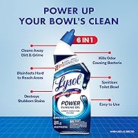Vista 2 de Lysol Limpiador de inodoro, suministros de limpieza de baño de máxima resistencia, limpiador de taza de inodoro en gel adherente, esencial