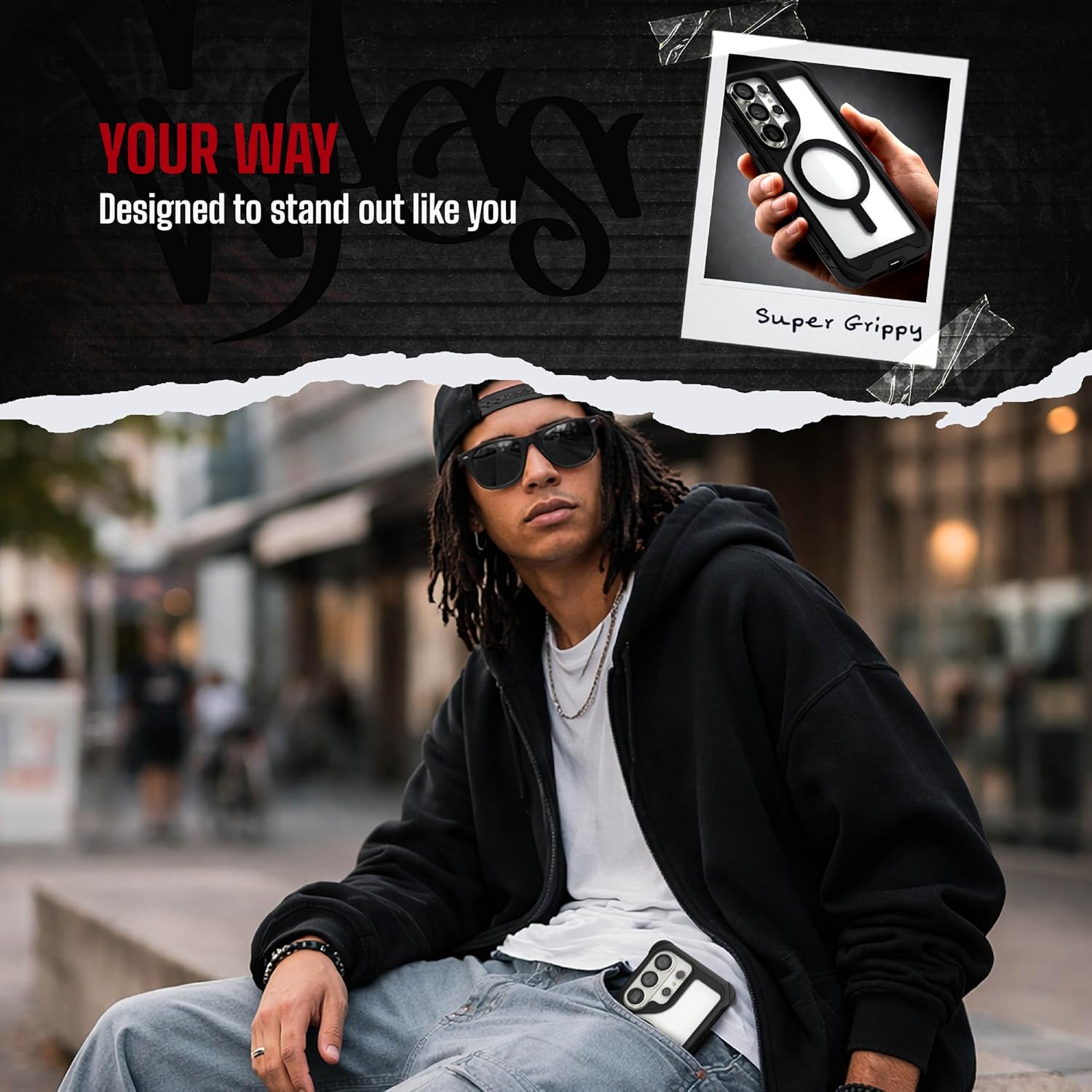 Ghostek Atomic Slim S26 Ultra Case MagSafe Compatible, Magnetic Clear Heavy Duty Metal Phone Cover Designed for 2026 Samsung Galaxy S26Ultra (6.9") (Black)