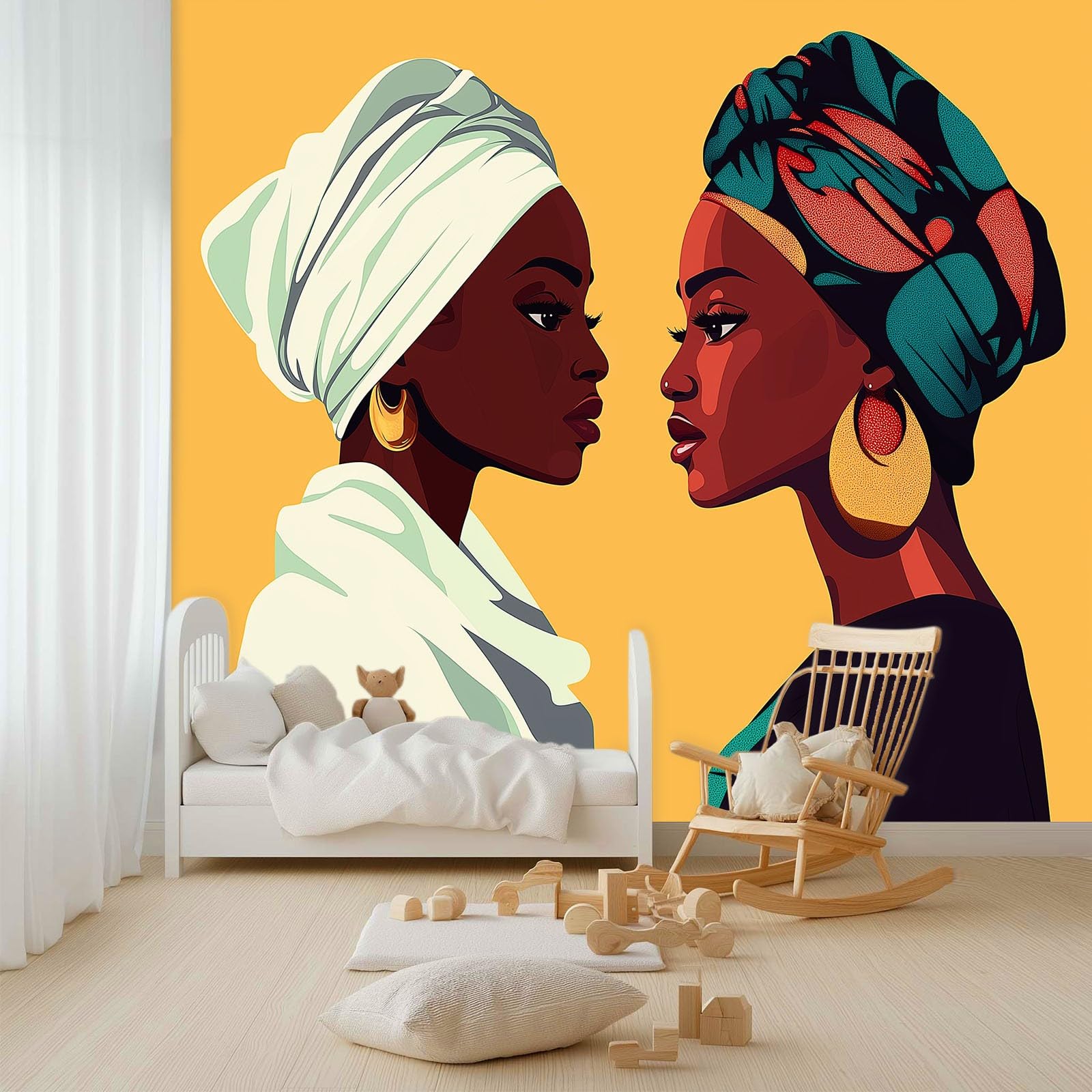 Générique Poster Geant Mural 3D, Rétro Traditionnel Panoramique Peinture Murale Interieur Femme De Bande Dessinée pour Salon Chambre à Coucher D'Enfant Maison Décoration Murale Poster 250 x 175 cm