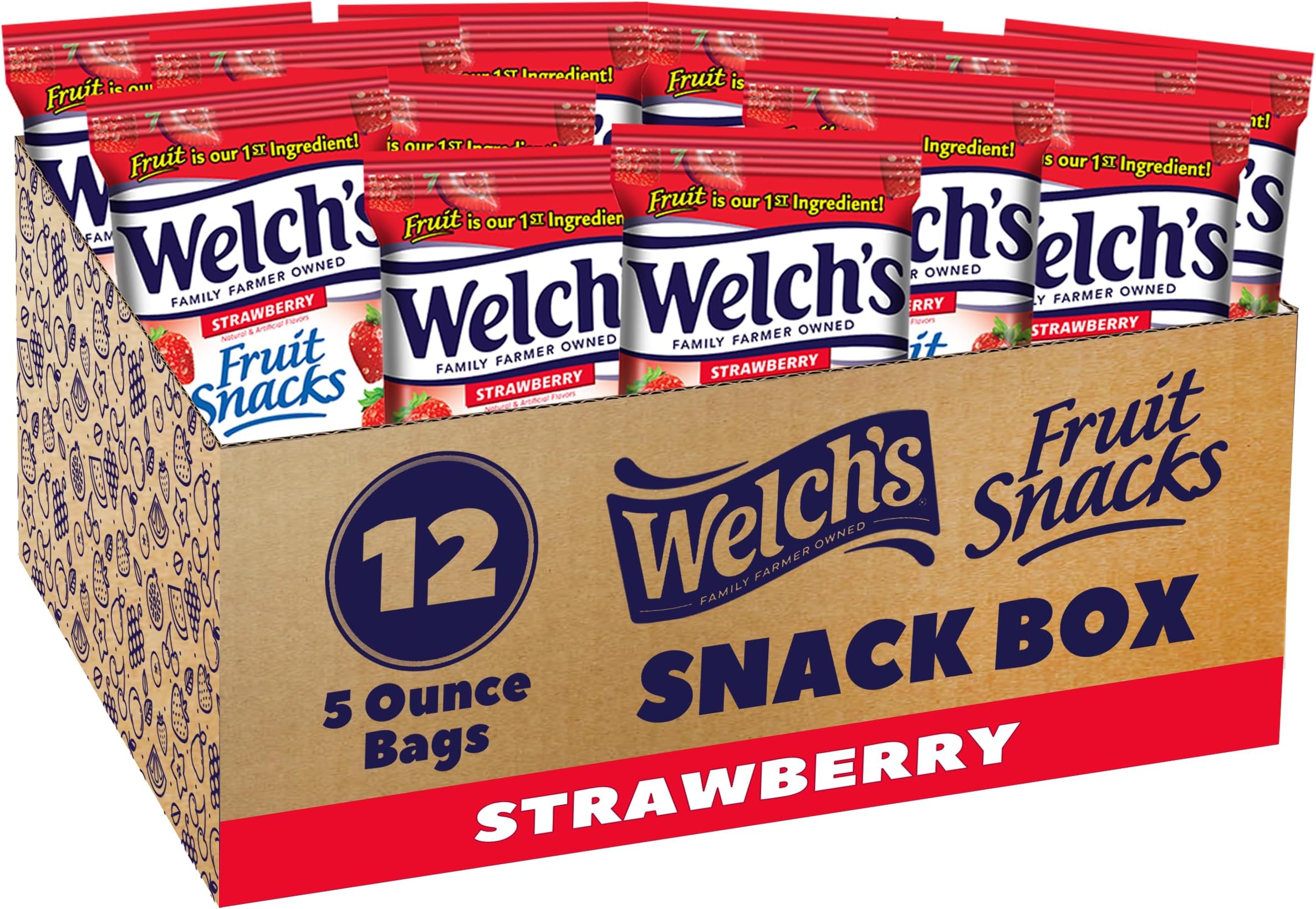 Strawberry Fruit Snacks, 5-Ounce (Pack Of 12)